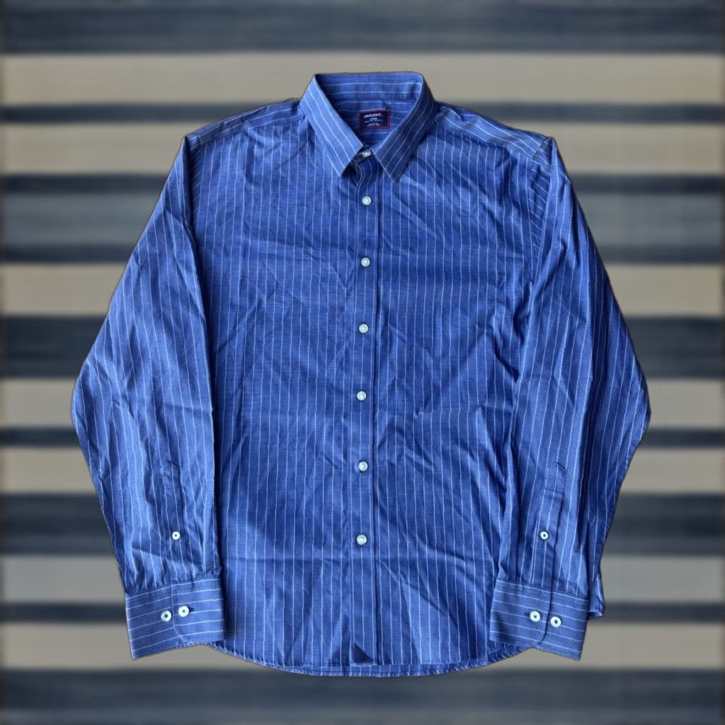 UNTUCKit UNTUCKit Button-Up Long Sleeve Shirt Mens Large Striped Blue Regular Fit Size US L / EU 52-54 / 3 - 1 Thumbnail