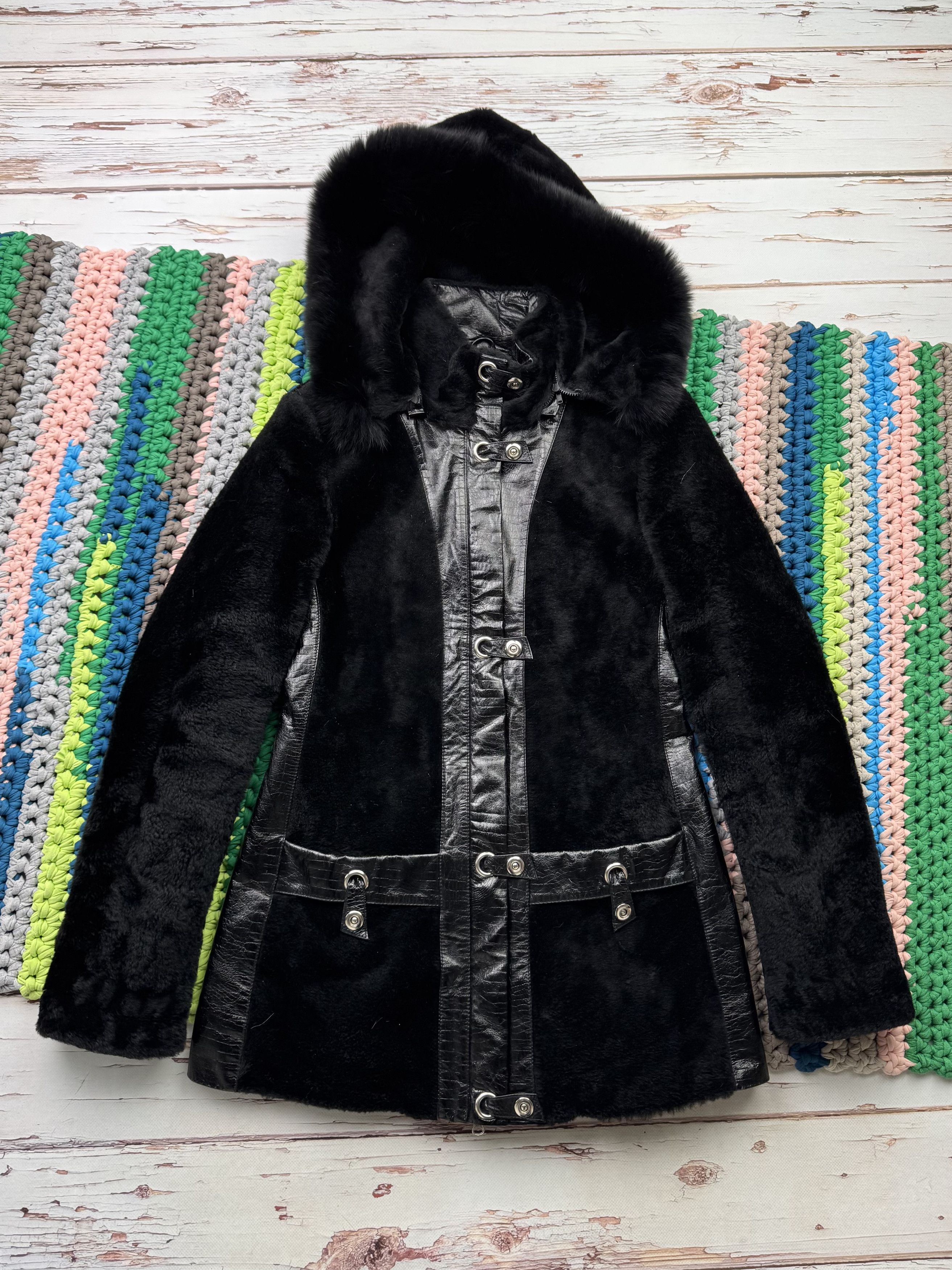 Vintage Y2K Faux Fur Bomber Jacket Japanese Style Belted