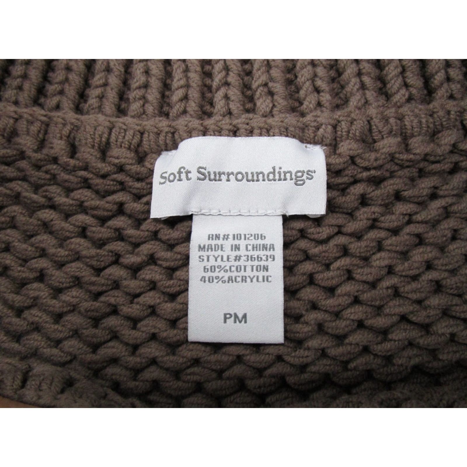 Soft Surroundings Soft Surroundings Pullover Sweater Women PM Petite M 3/4 Sleeve Knit Solid Brown Winter Fall Spring Casual Knits Womens Pullover Size Petite M PM Size M / US 6-8 / IT 42-44 - 2 Thumbnail