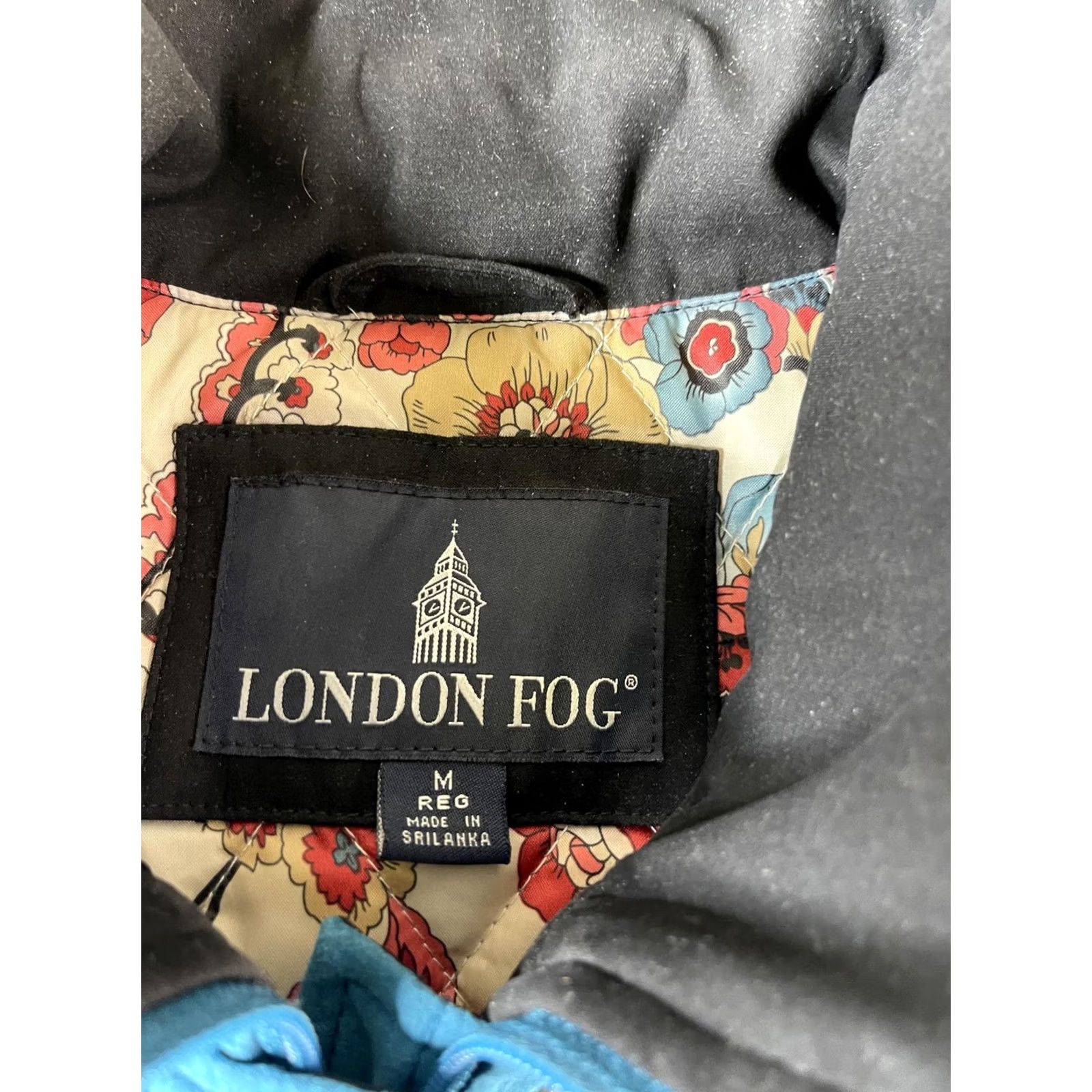 London Fog VINTAGE London Fog Coat Womens M Teal Blue Floral Lined Zip Front Pockets Mid-Length Winter Casual Mens Womens Boys Girls Size M / US 6-8 / IT 42-44 - 4 Thumbnail