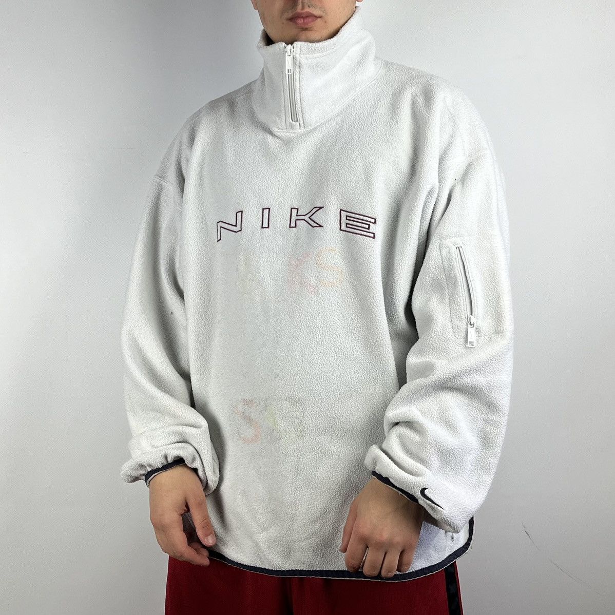 Nike Vintage Nike fleece jacket spellout size XLarge Size US XL / EU 56 / 4 - 1 Thumbnail