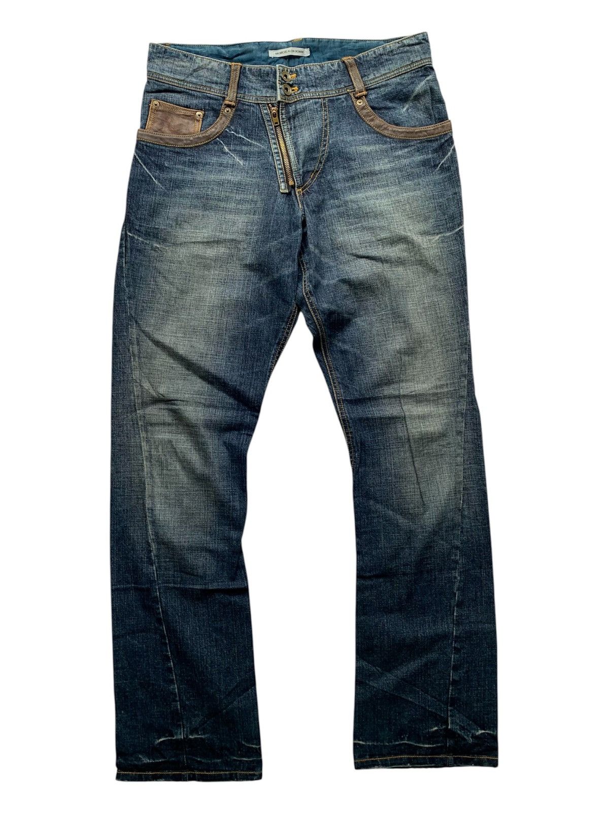 Michel Klein Asymmetric zipper with cowhide leather and embroidery Size US 32 / EU 48 - 1 Thumbnail