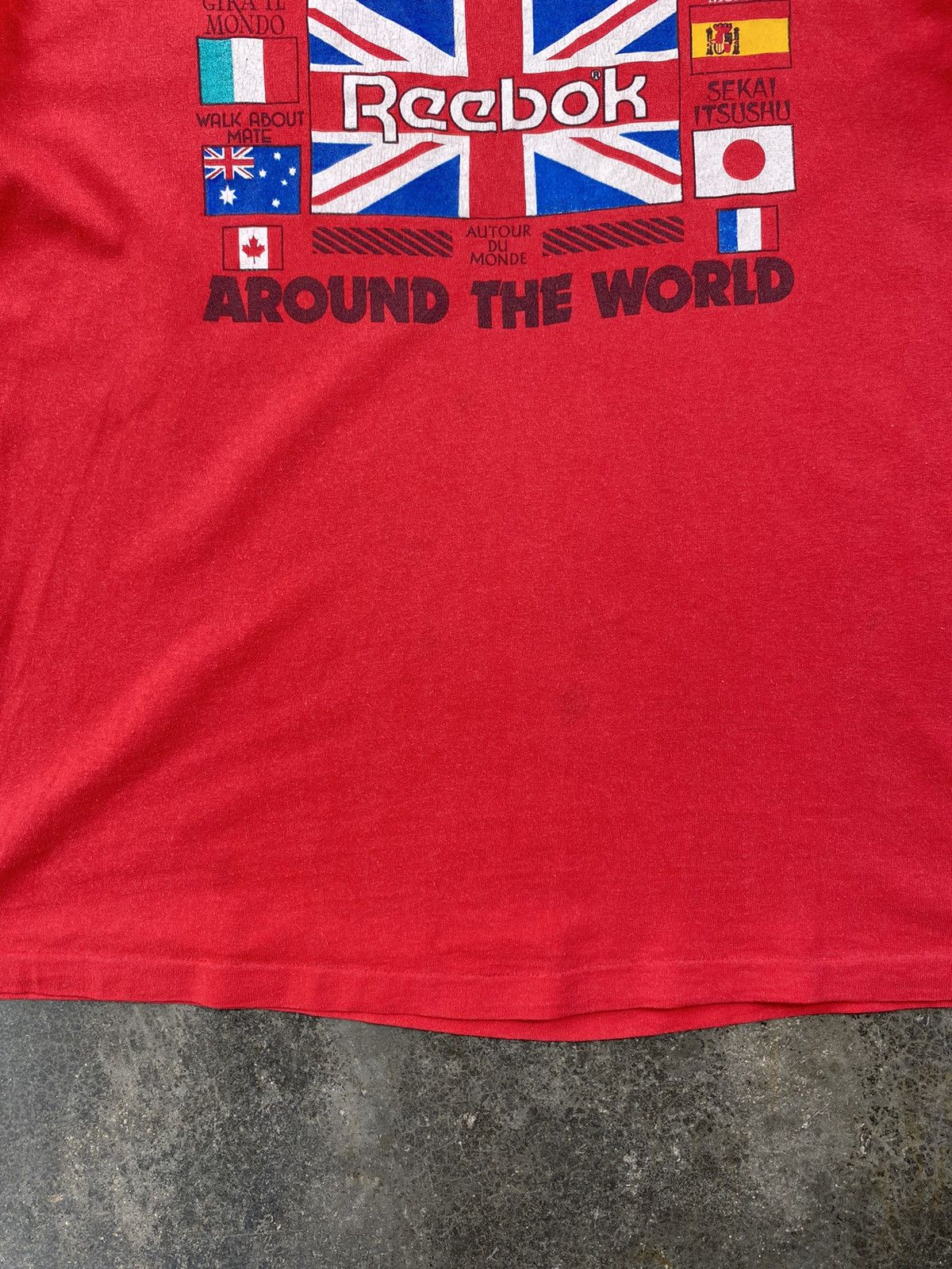 Vintage SICK🔥Vintage Single Stitch Reebok Around The World Tees Size US L / EU 52-54 / 3 - 4 Thumbnail