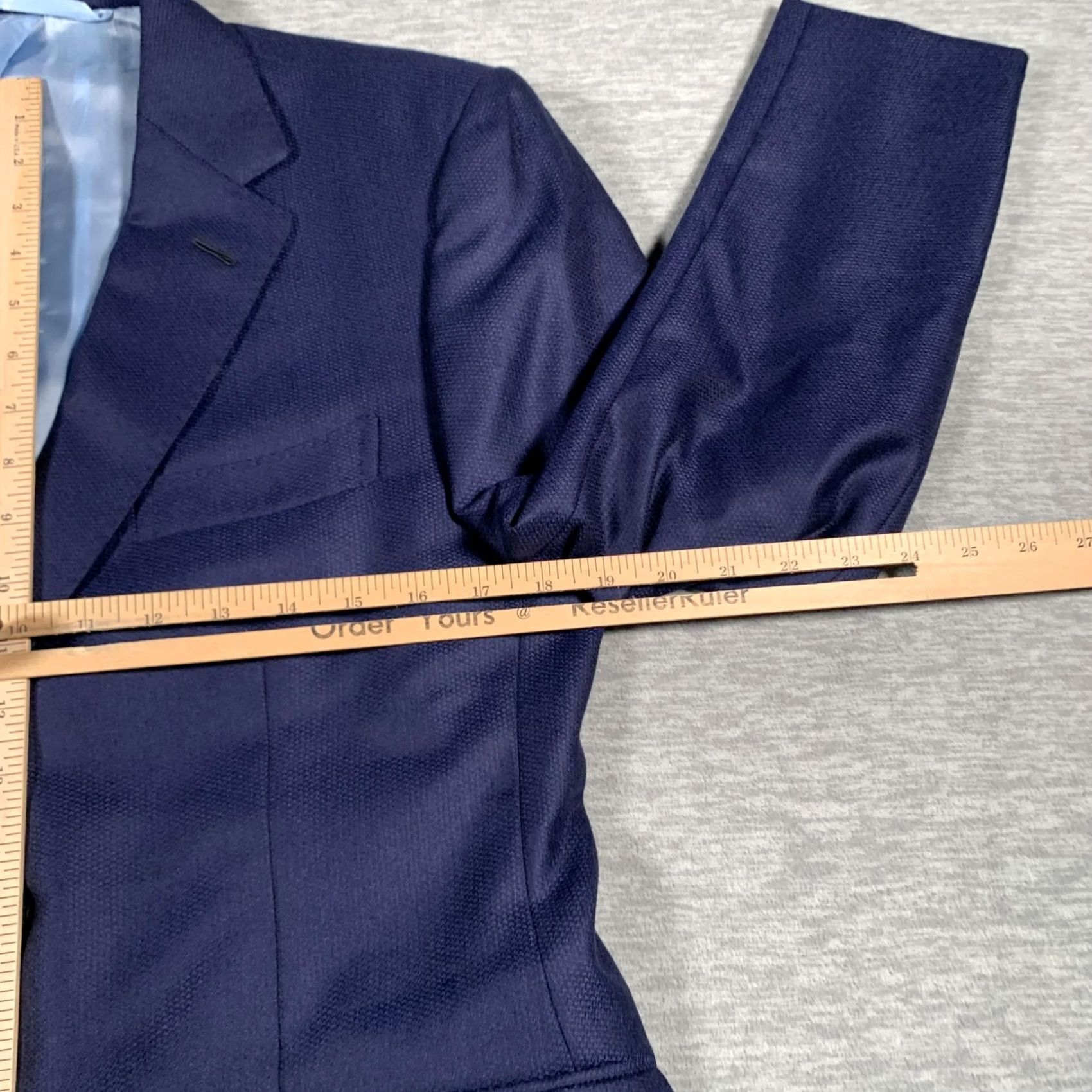 Vintage Dormeuil Amadeus Jacket Blazer Mens Medium Navy Blue Wool Two Button England Size 40R - 7 Thumbnail