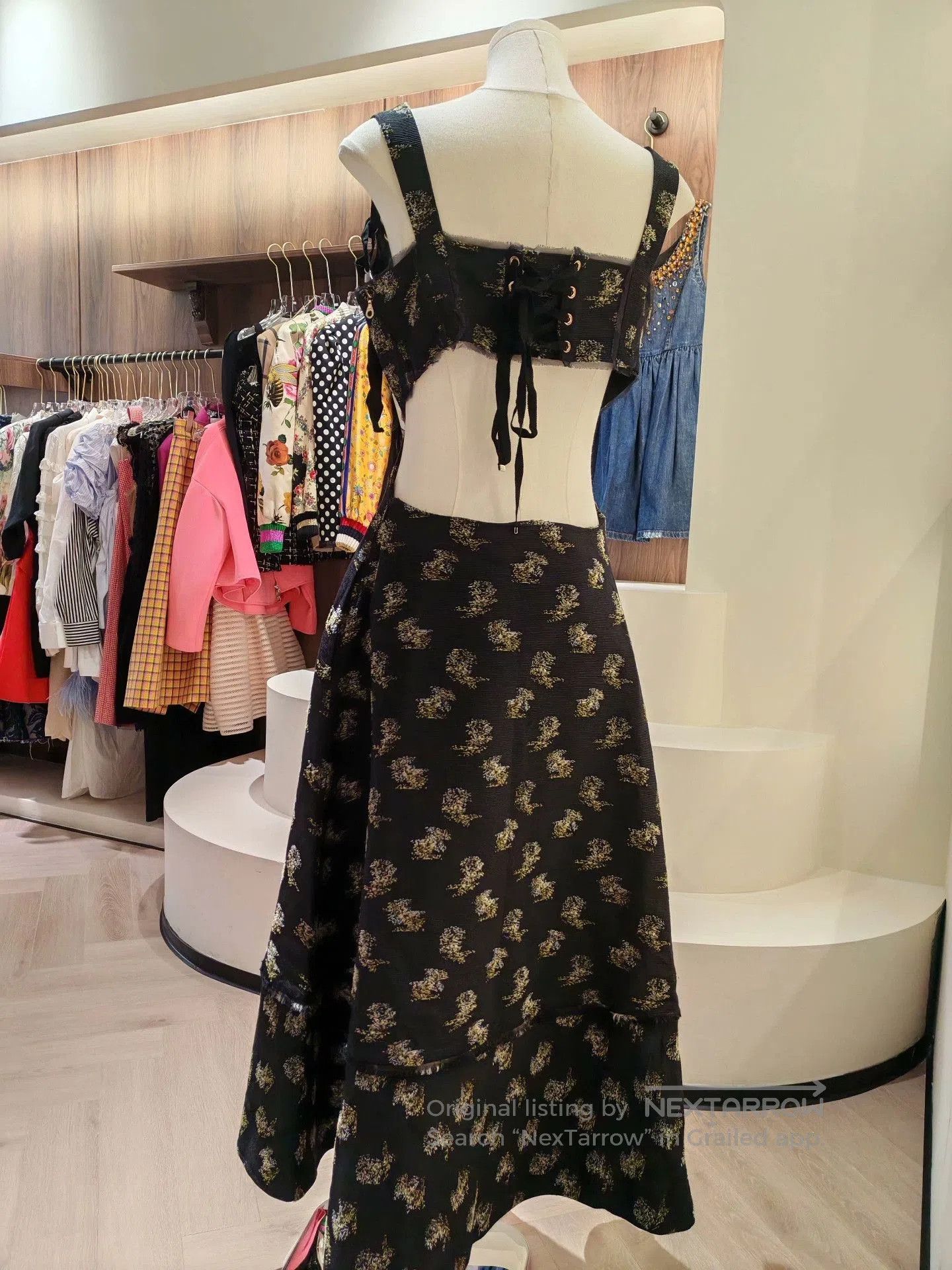 Erdem ERDEM Black Floral Camisole Dress. Size XS / US 0-2 / IT 36-38 - 2 Thumbnail