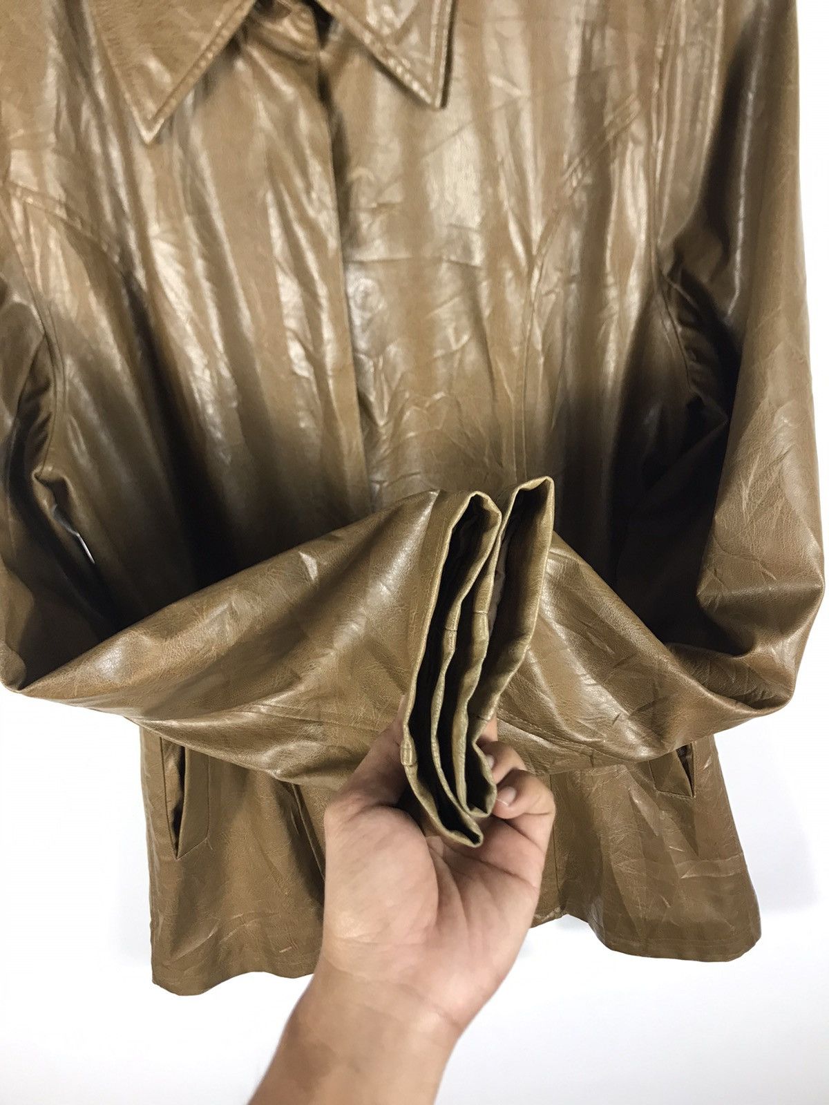Japanese Brand × Vintage ⚡️Vintage Lejolitenps Leather Trench Coat Jacket Size L / US 10 / IT 46 - 7 Thumbnail