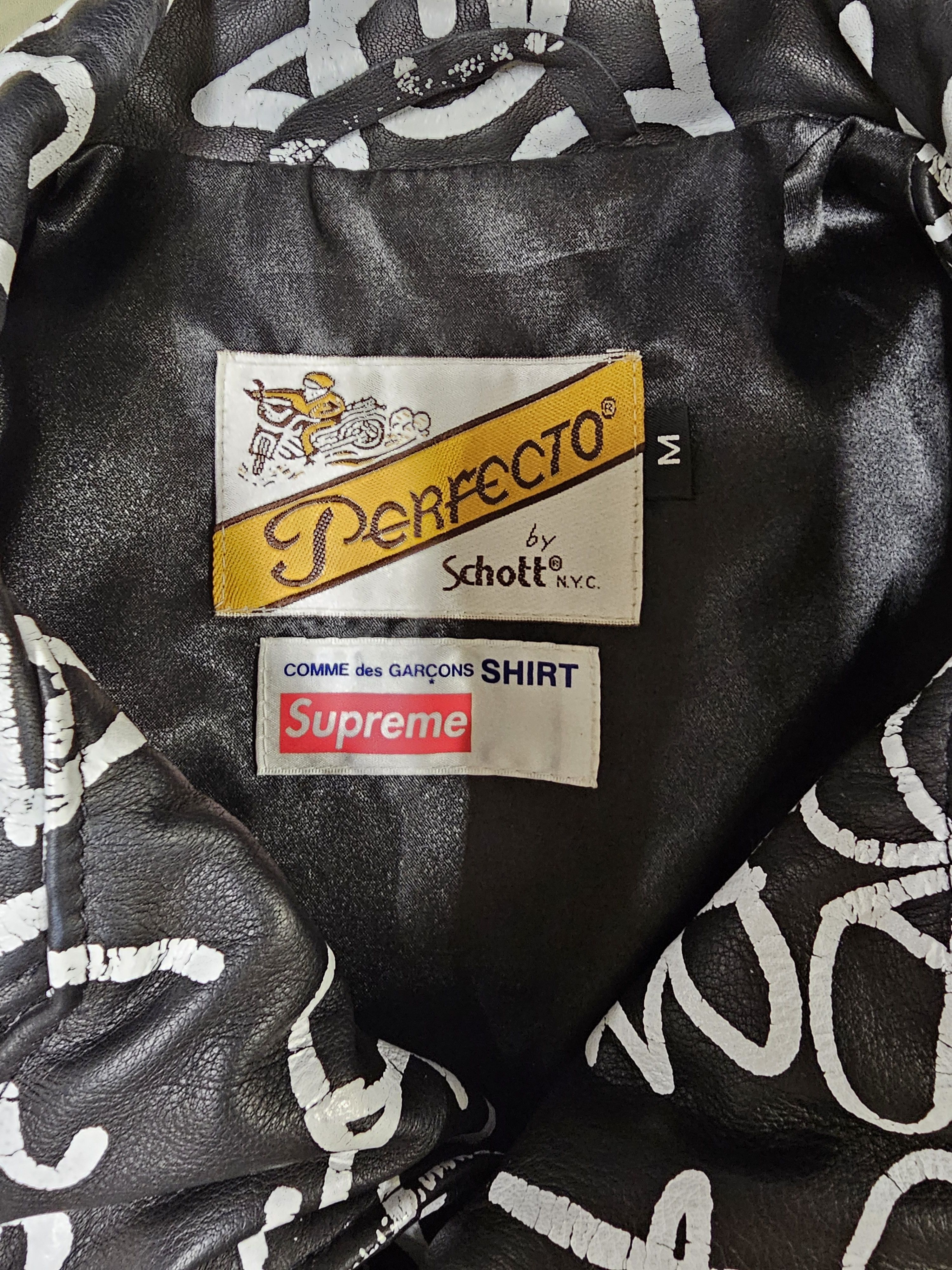 Comme des Garcons × Schott × Supreme SUPREME CDG SHIRT SCHOTT PAINTED PERFECTO LEATHER JACKET Size US M / EU 48-50 / 2 - 3 Thumbnail