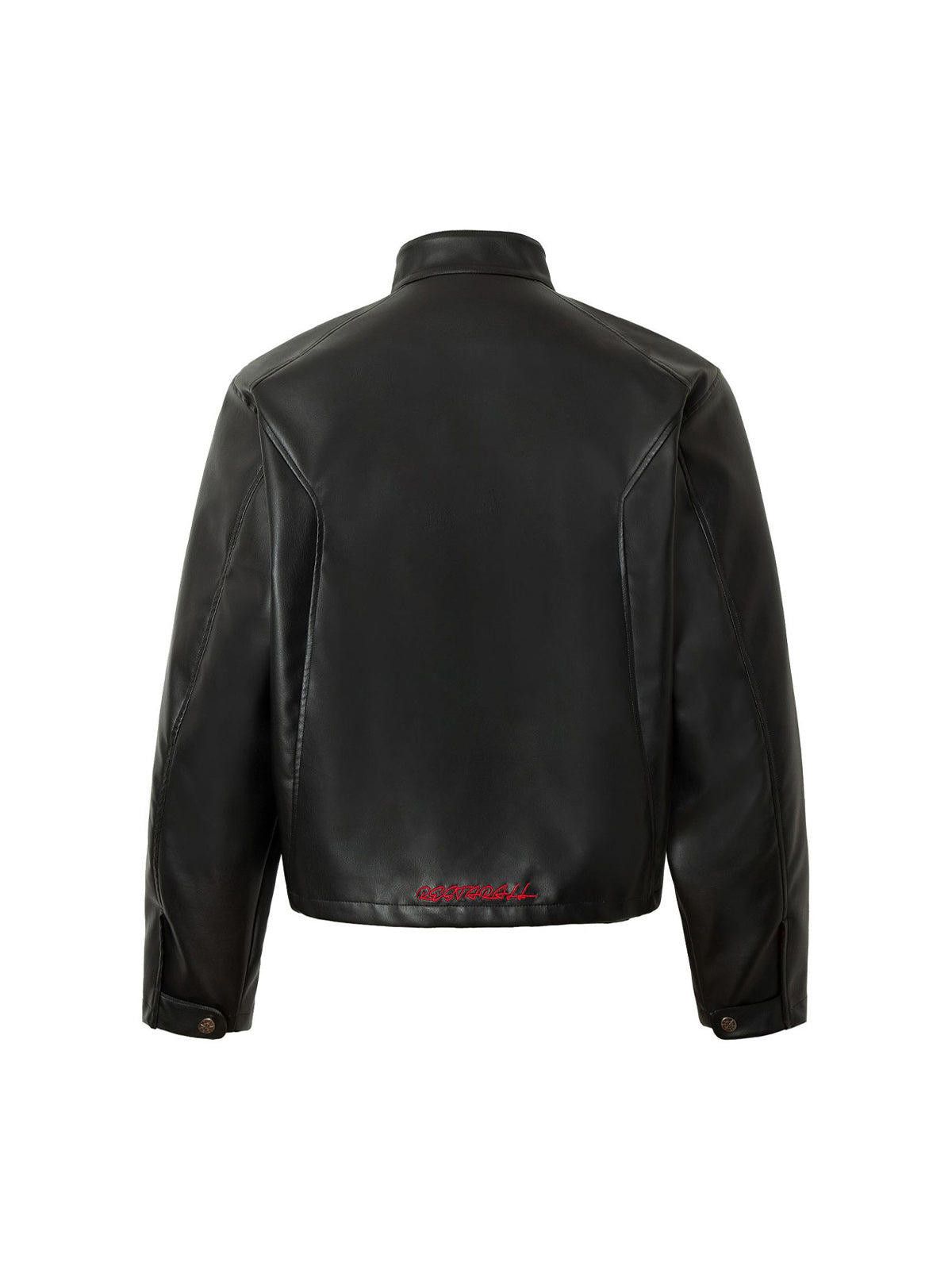 Japanese Brand Plaid Stitching Motorcycle Leather Jacket Size US M / EU 48-50 / 2 - 3 Thumbnail