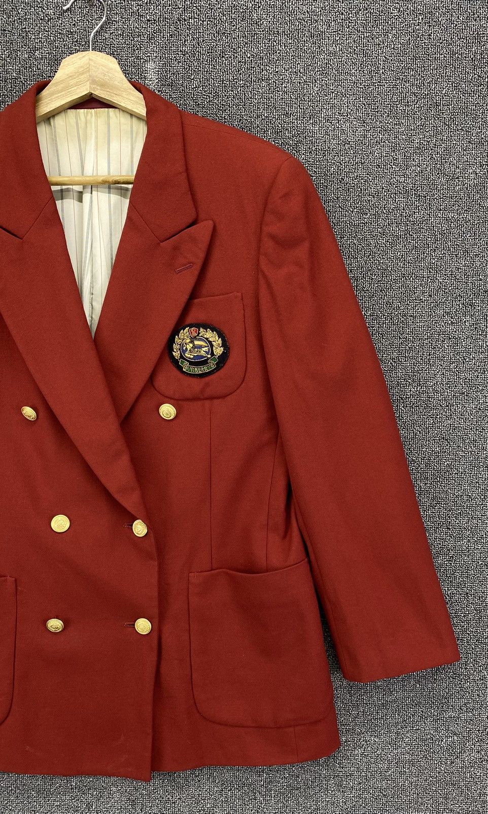 Burberry Vintage Burberry Rare Red Wool Blazer Coat Jacket Size US M / EU 48-50 / 2 - 5 Thumbnail
