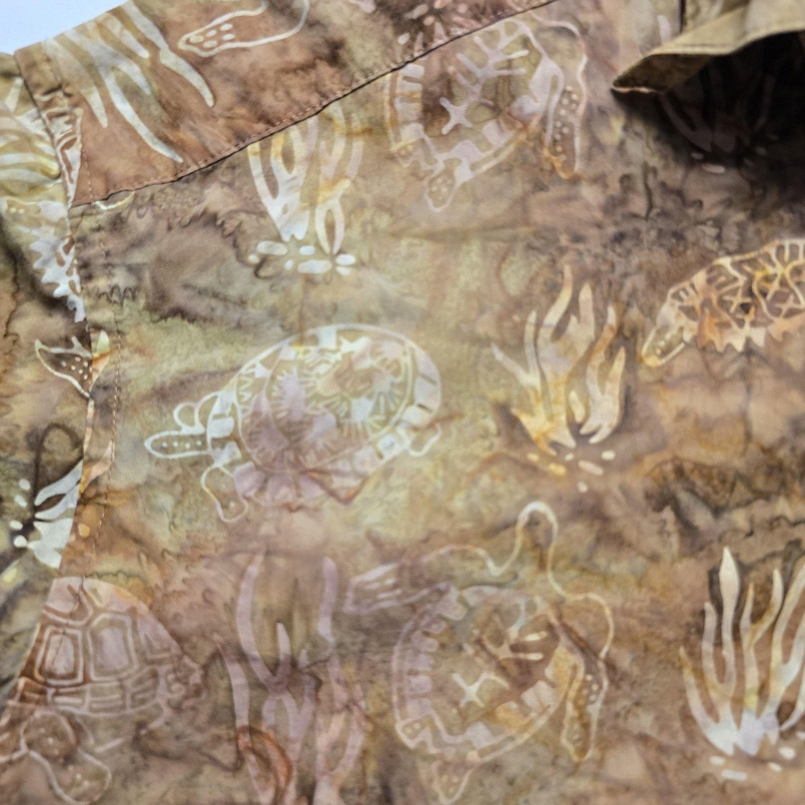 Other Basic Options Shirt XL Brown Sea Turtle Hawaiian Button Up Size US L / EU 52-54 / 3 - 4 Thumbnail