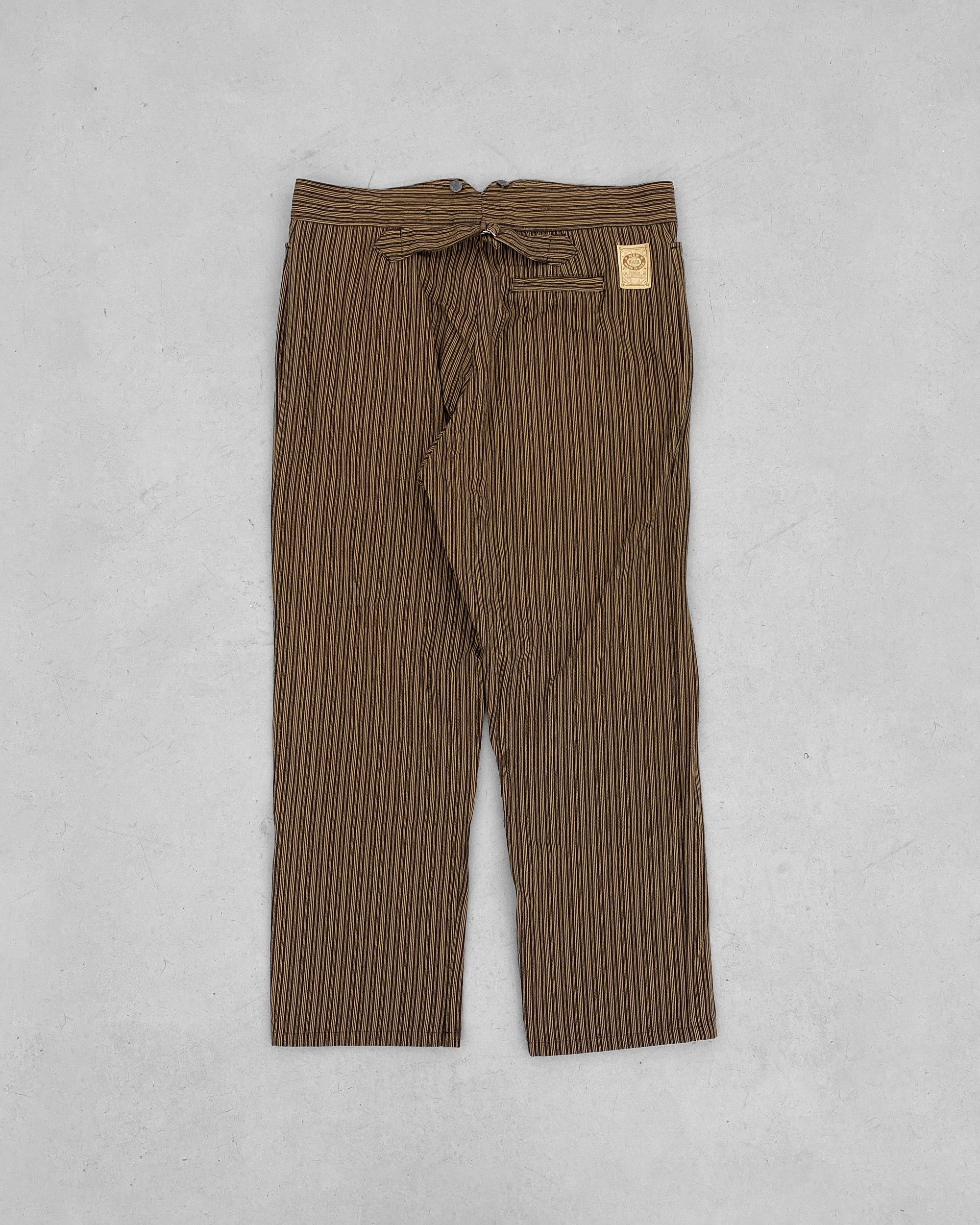 Vintage WAH Maker 1990s Made in USA Striped Buckleback Pants Size US 40 / EU 56 - 1 Thumbnail