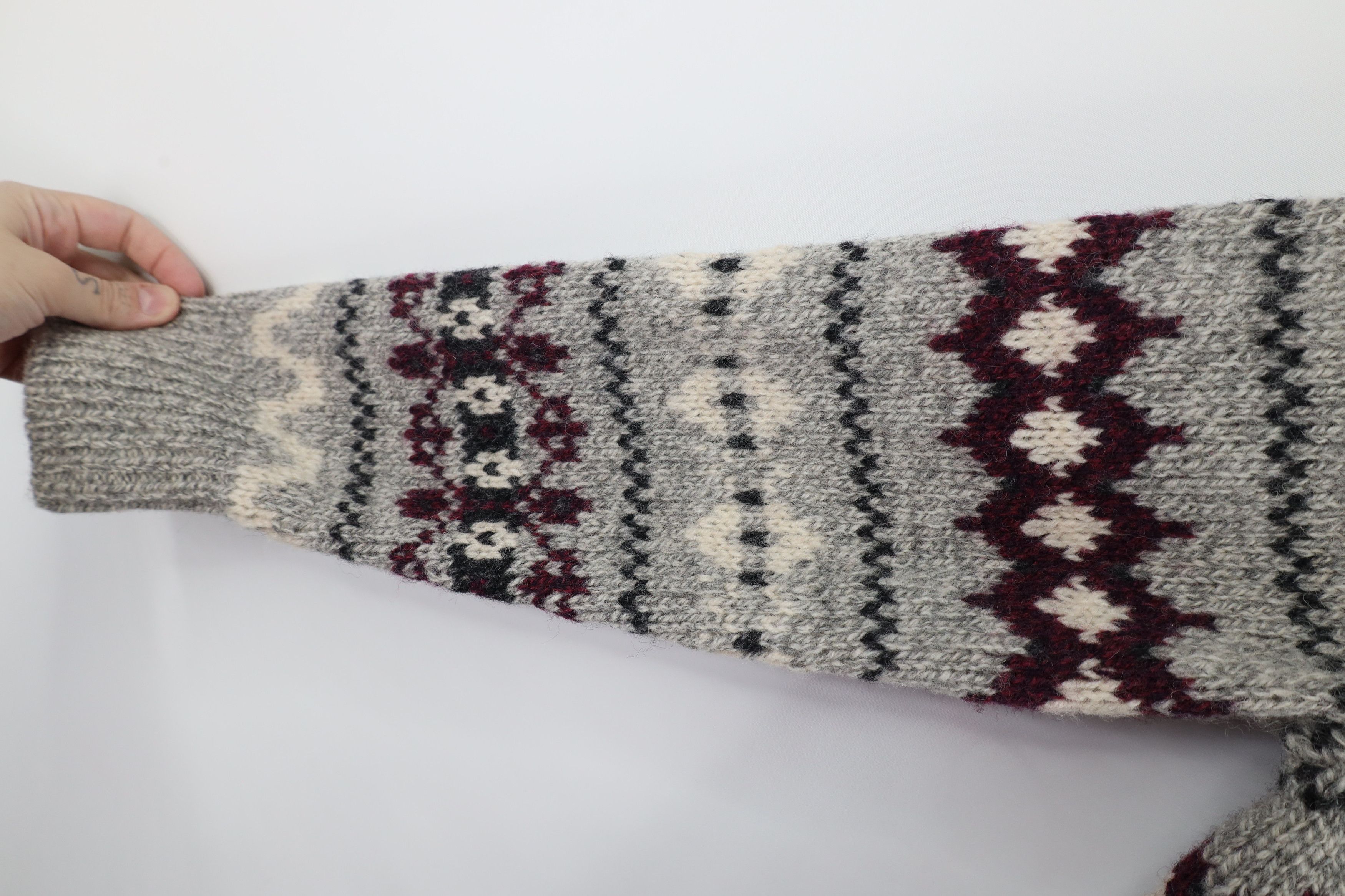 L.L. Bean × Vintage Vintage LL Bean Heavyweight Wool Fair Isle Full Zip Sweater Size M / US 6-8 / IT 42-44 - 6 Thumbnail