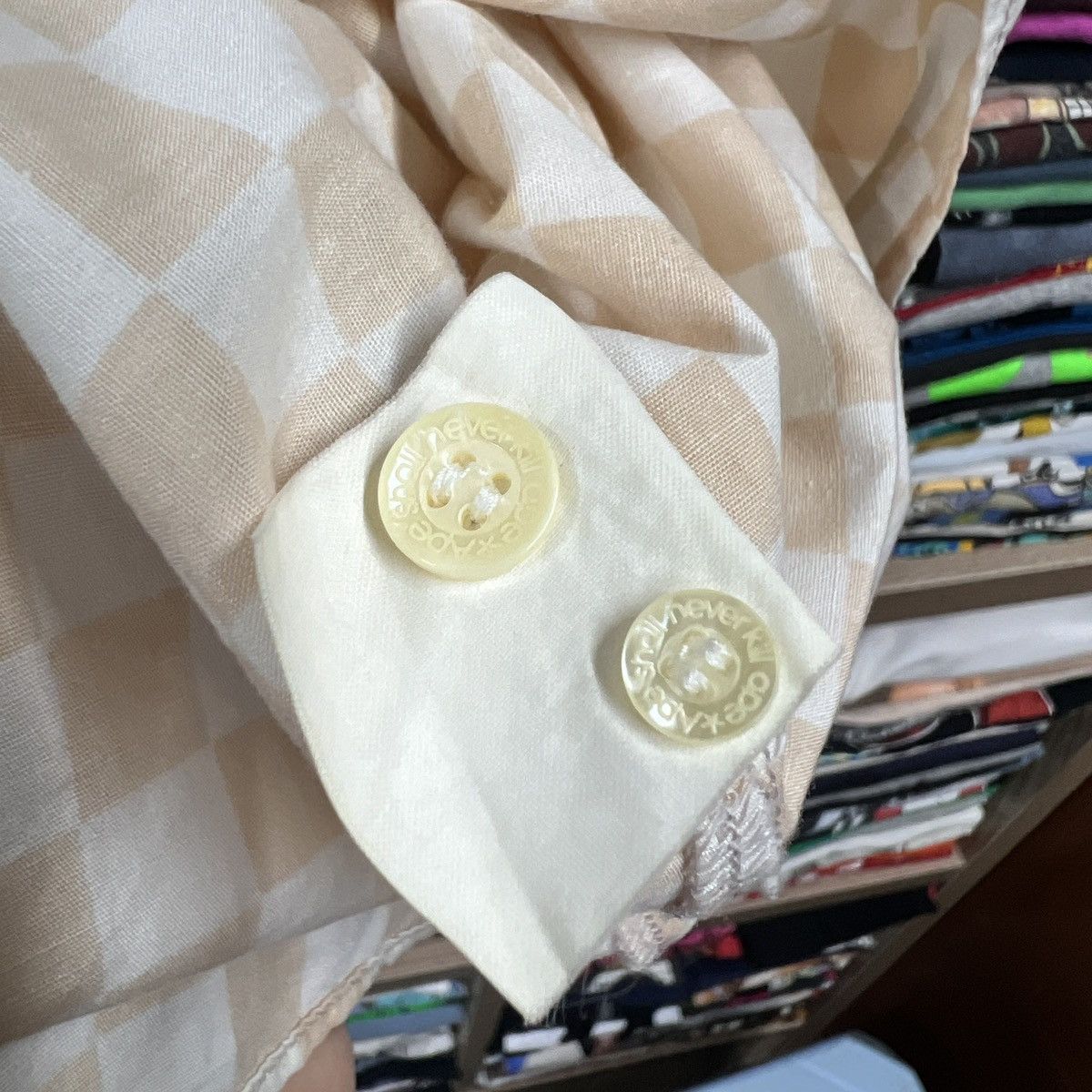 Bape VTG BAPE CHECKERED BUTTON TEE Size US XS / EU 42 / 0 - 7 Thumbnail