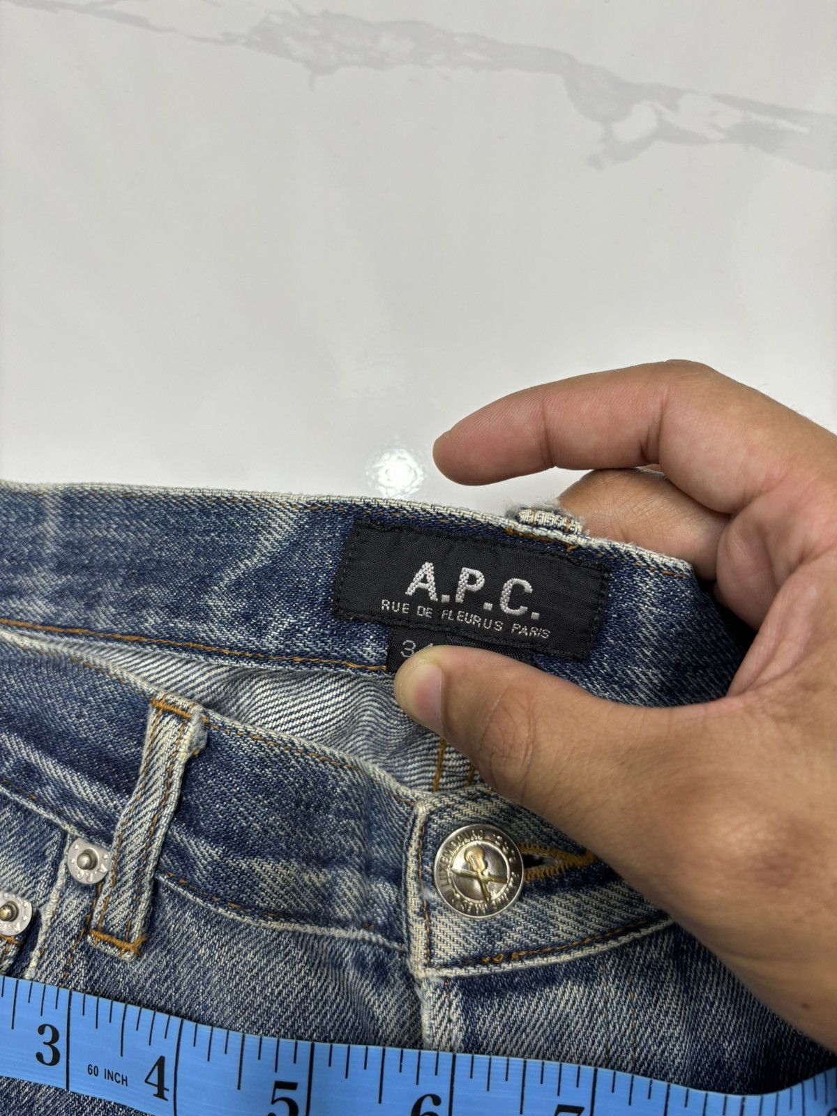 A.P.C. A.P.C Selvedge Distressed Repair Jeans Size US 32 / EU 48 - 14 Thumbnail