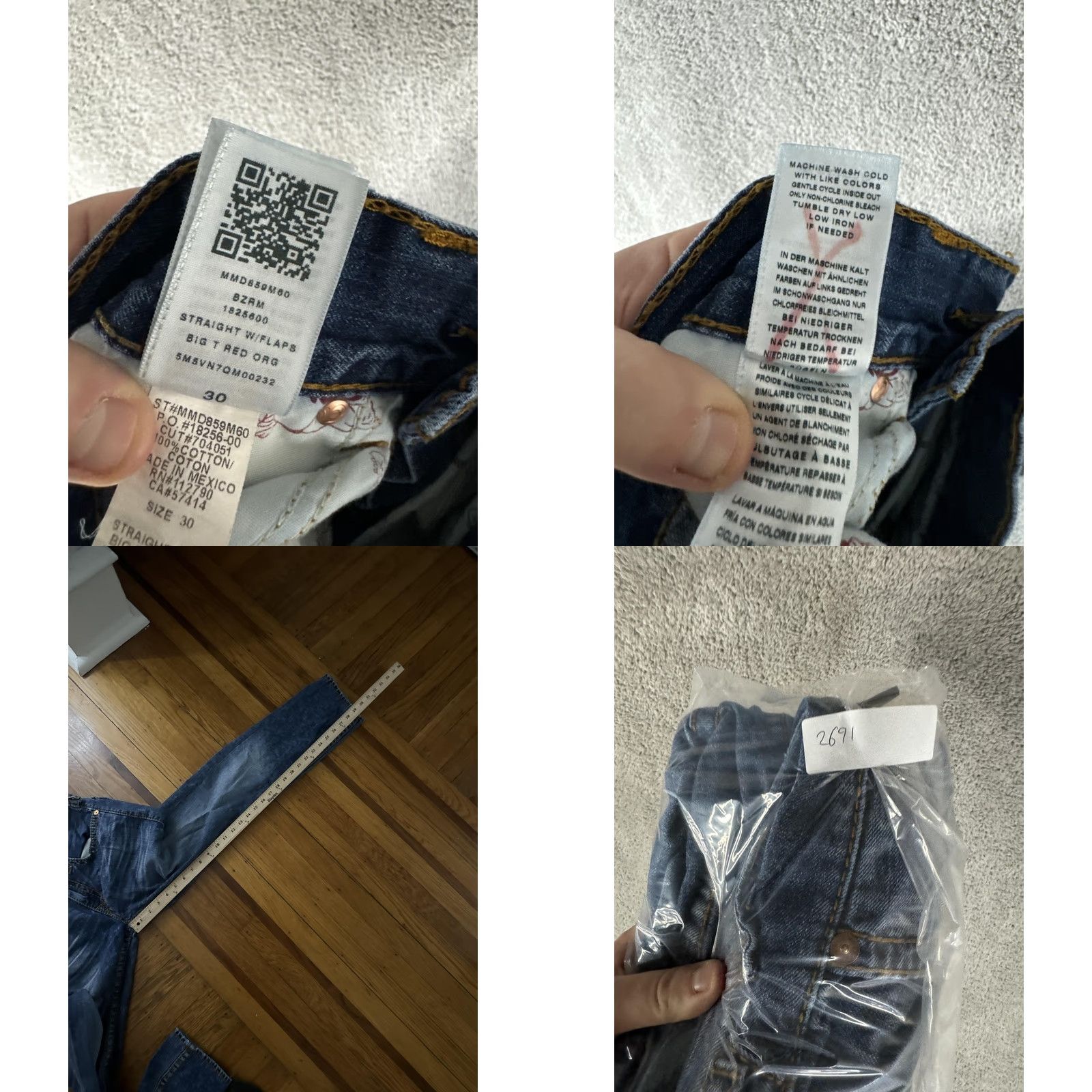 True Religion True Religion Jeans Mens 30 Blue Straight Big T Red Org Flap Pockets Denim Shirt? Size US 30 / EU 46 - 10 Thumbnail