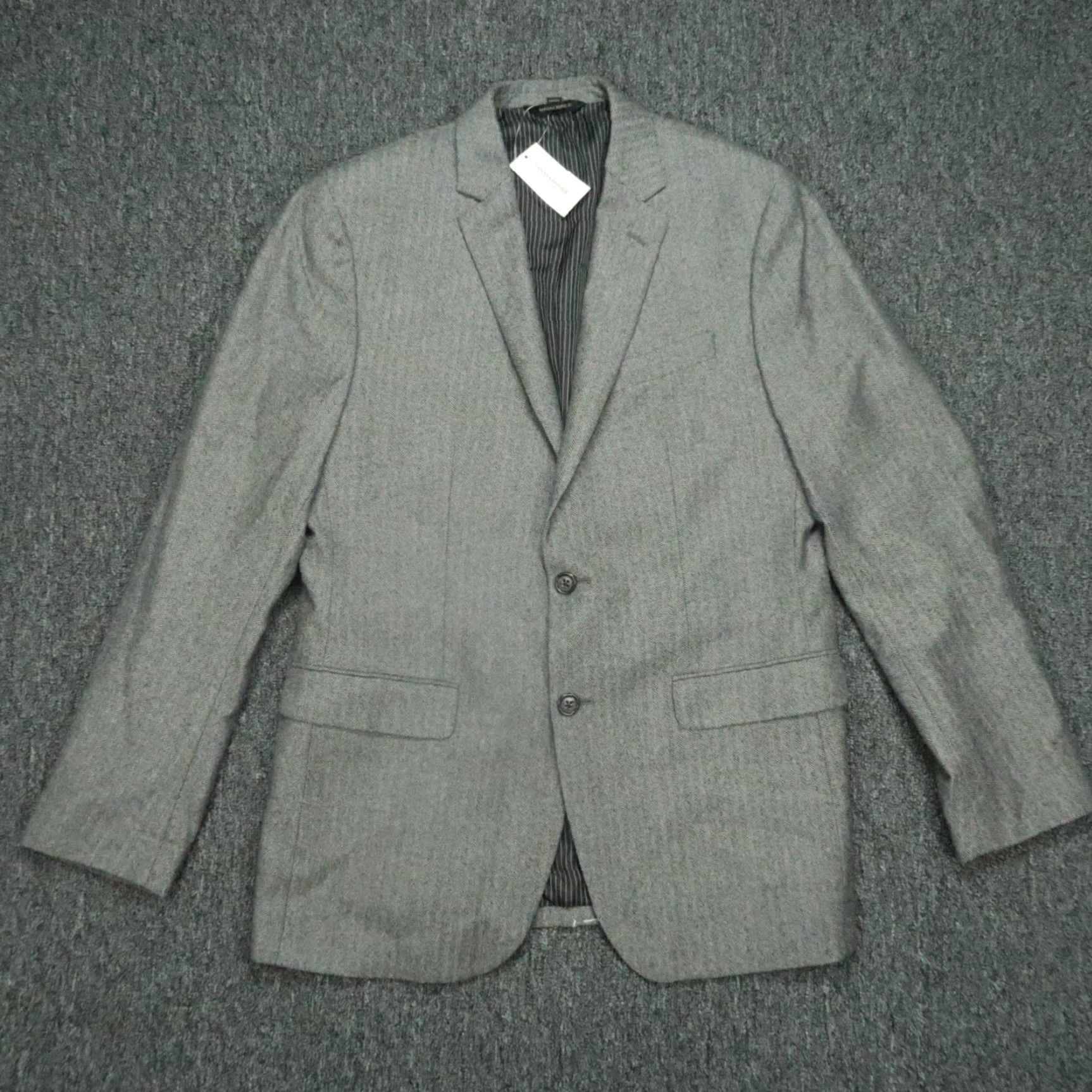 Banana Republic VINTAGE Banana Republic Blazer Mens 40R Gray Herringbone Marzotto Wool Slim Sport Coat Size 40R - 2 Thumbnail