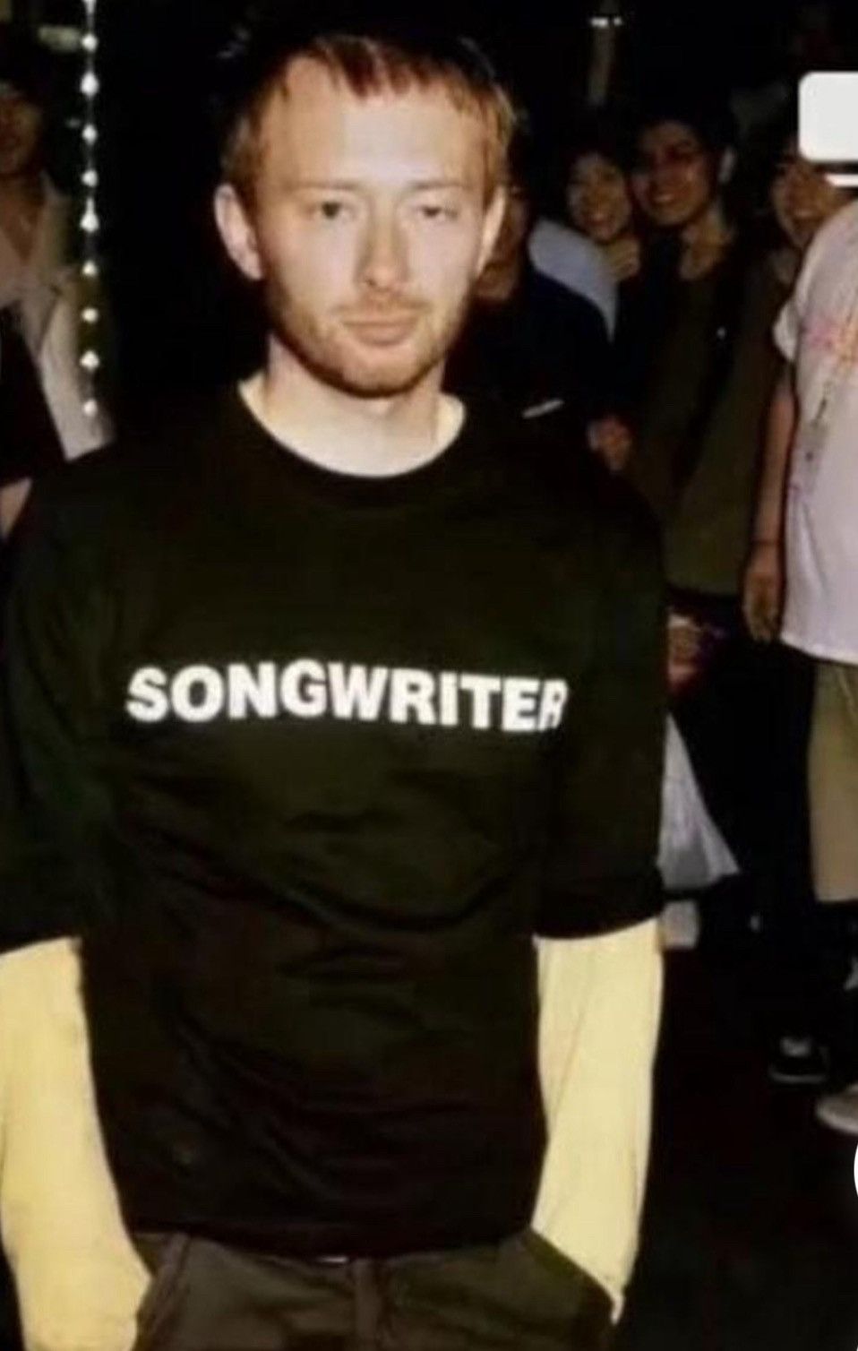 Vintage Vintage Songwriter Worn by Thom Yorke Tshirt Size US L / EU 52-54 / 3 - 5 Thumbnail