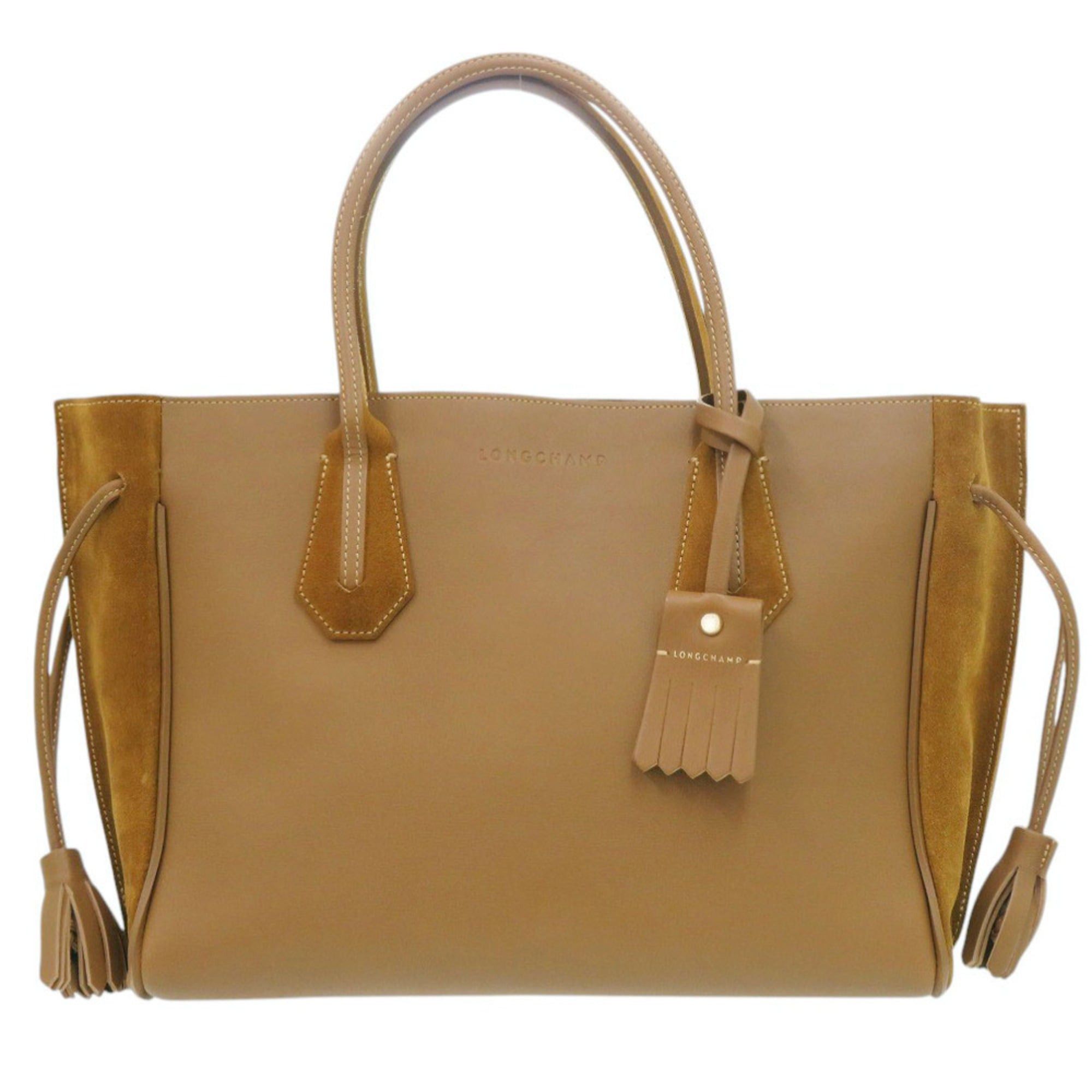 Longchamp Longchamp Penelope Fantasy Velvet Leather Brown Tote Bag (0630) Size ONE SIZE - 1 Thumbnail