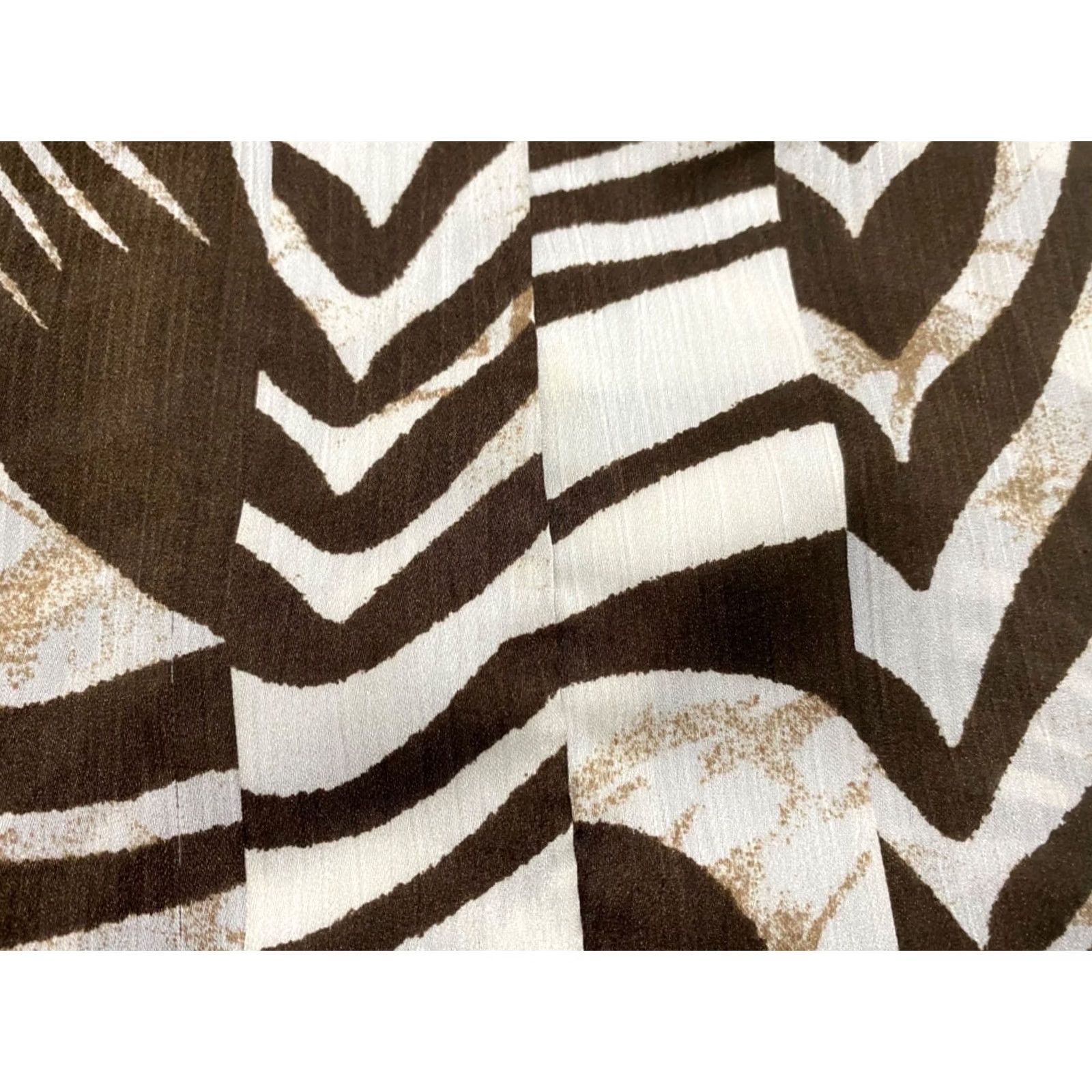 Vintage Chico's Womens Medium Shirt Brown Geometric Button-Front 3/4 Sleeve Sheer Size M / US 6-8 / IT 42-44 - 4 Thumbnail
