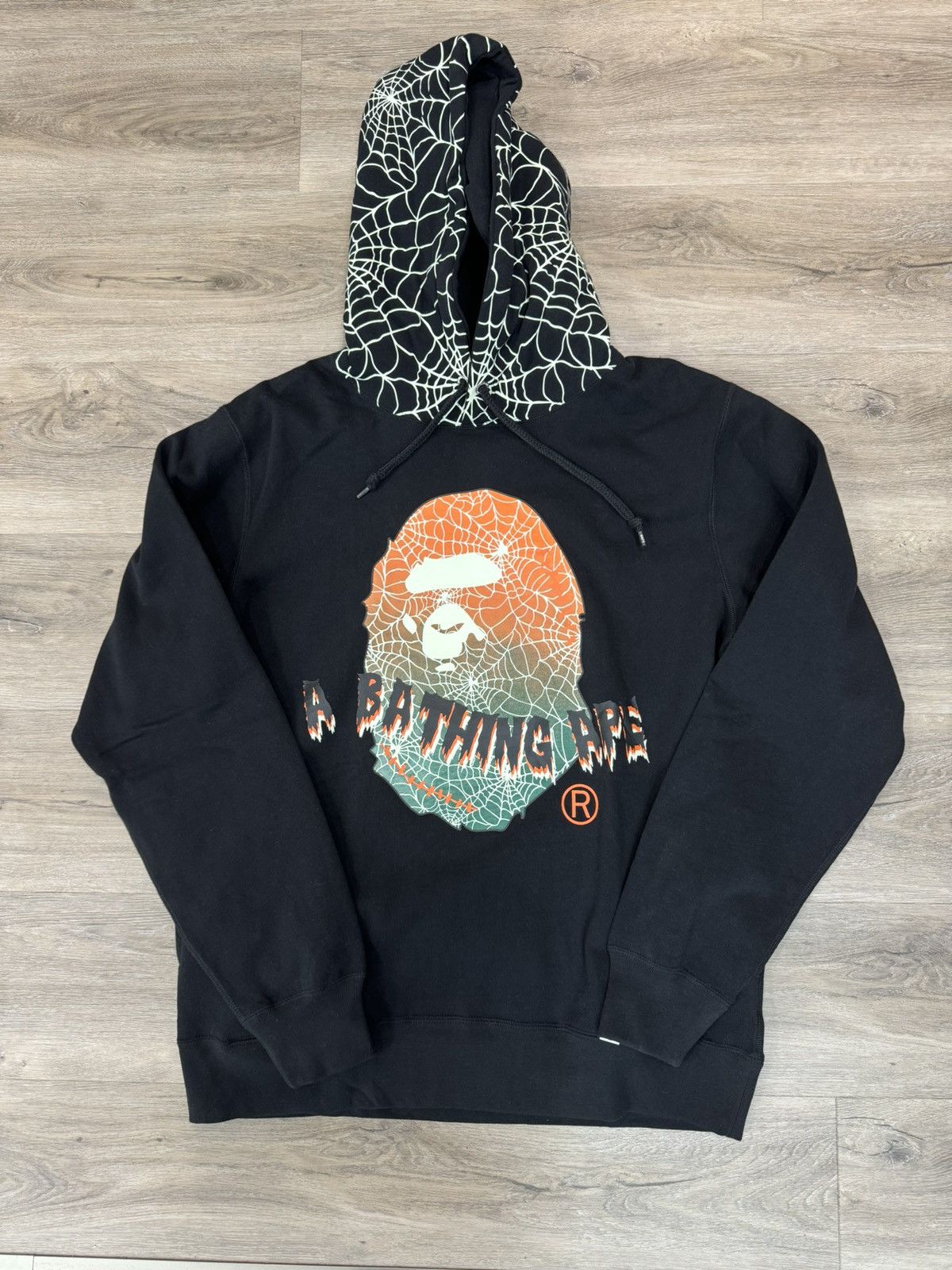 image of Bape Halloween Glow In The Dark Ape Head Hoodie in Black, Men's (Size 2XL)