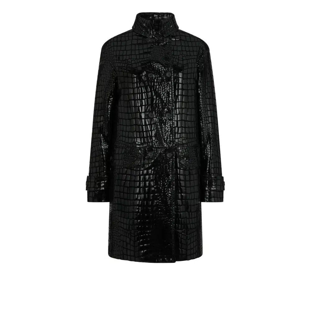 Tom Ford o1loc1c1124 CPL703 Croc Embossed Leather Coat in Black Size XS / US 0-2 / IT 36-38 - 1 Thumbnail
