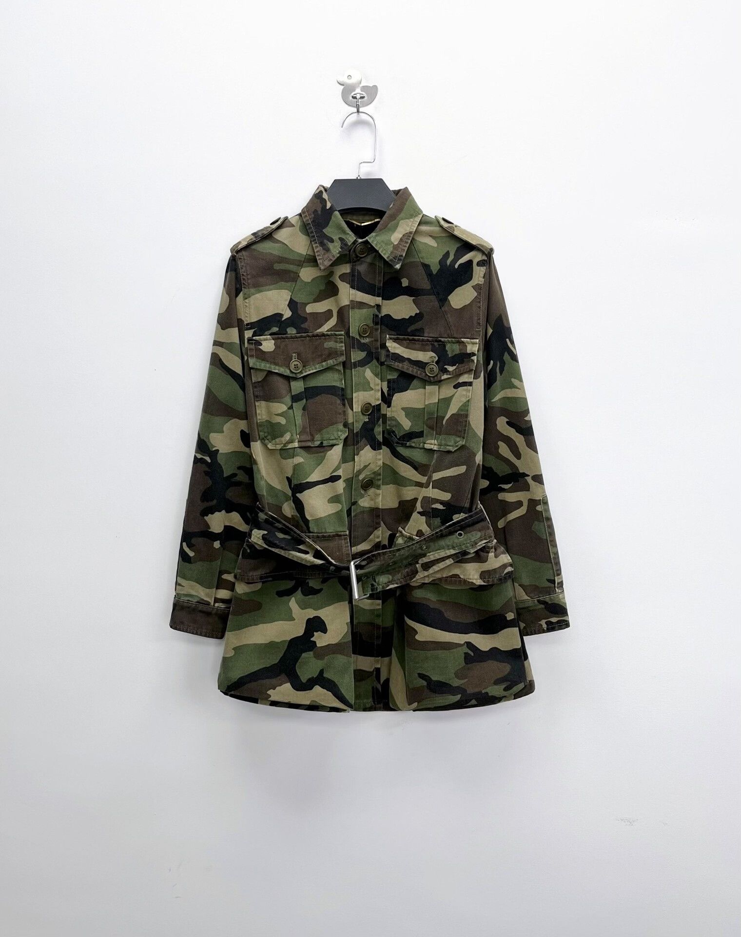 Saint Laurent Paris military green camouflage jacket with embroidery Size US S / EU 44-46 / 1 - 1 Thumbnail