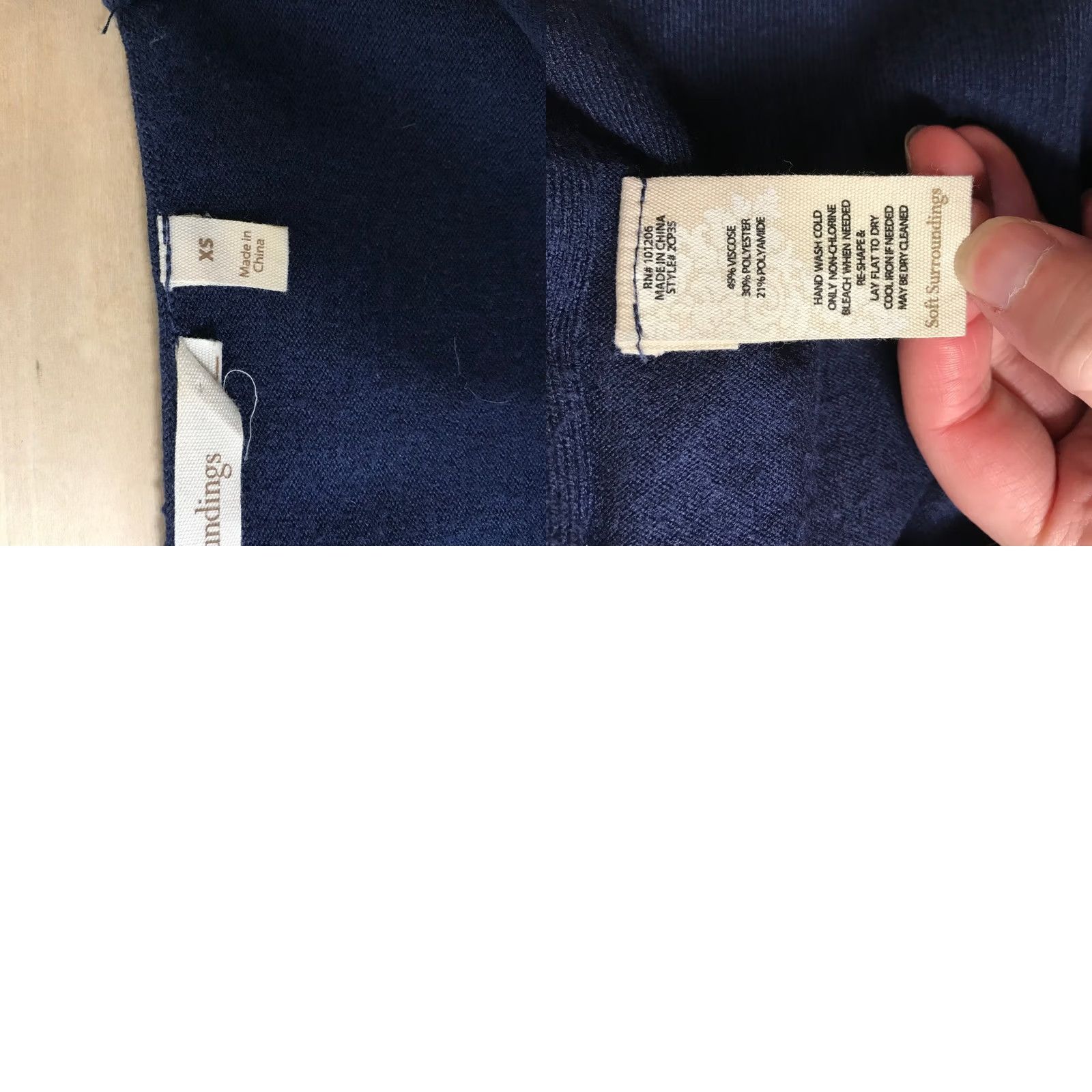 Soft Surroundings Soft Surroundings Sweater Womens XS Navy Blue Knit Tunic Scoop Neck Side Button Size XS / US 0-2 / IT 36-38 - 8 Thumbnail