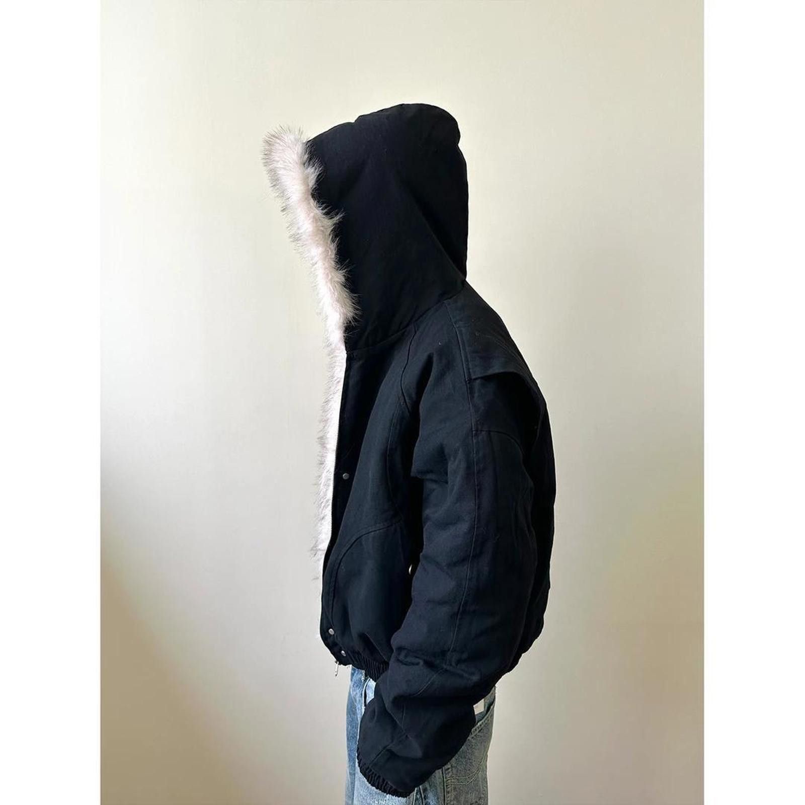 Vintage Fur Collar Bomber Jacket for Men, Warm Outerwear Size US M / EU 48-50 / 2 - 8 Thumbnail