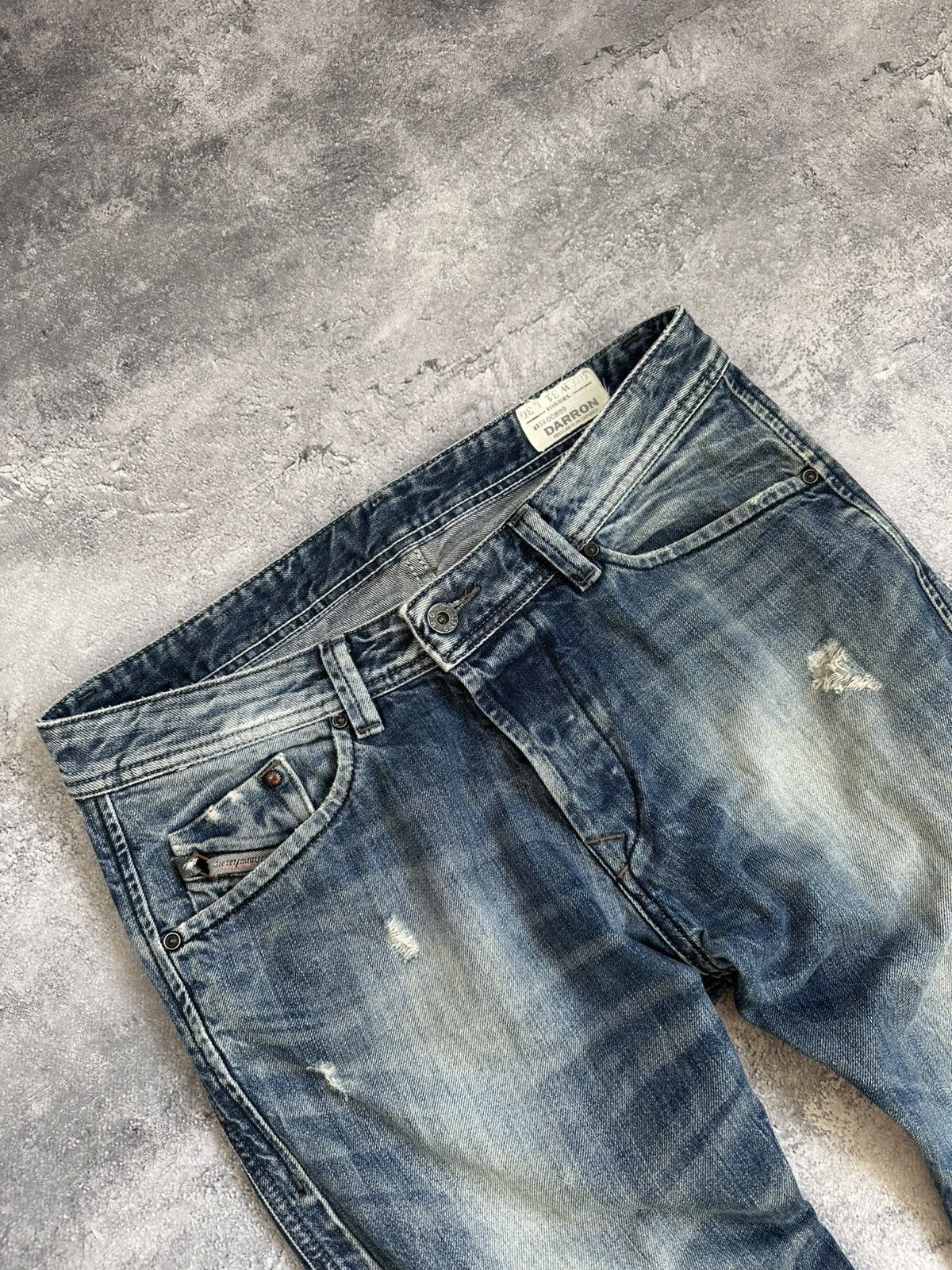 Diesel Vintage Diesel Distressed Ripped Denim Jeans Japanese Stripe Size US 31 - 6 Thumbnail