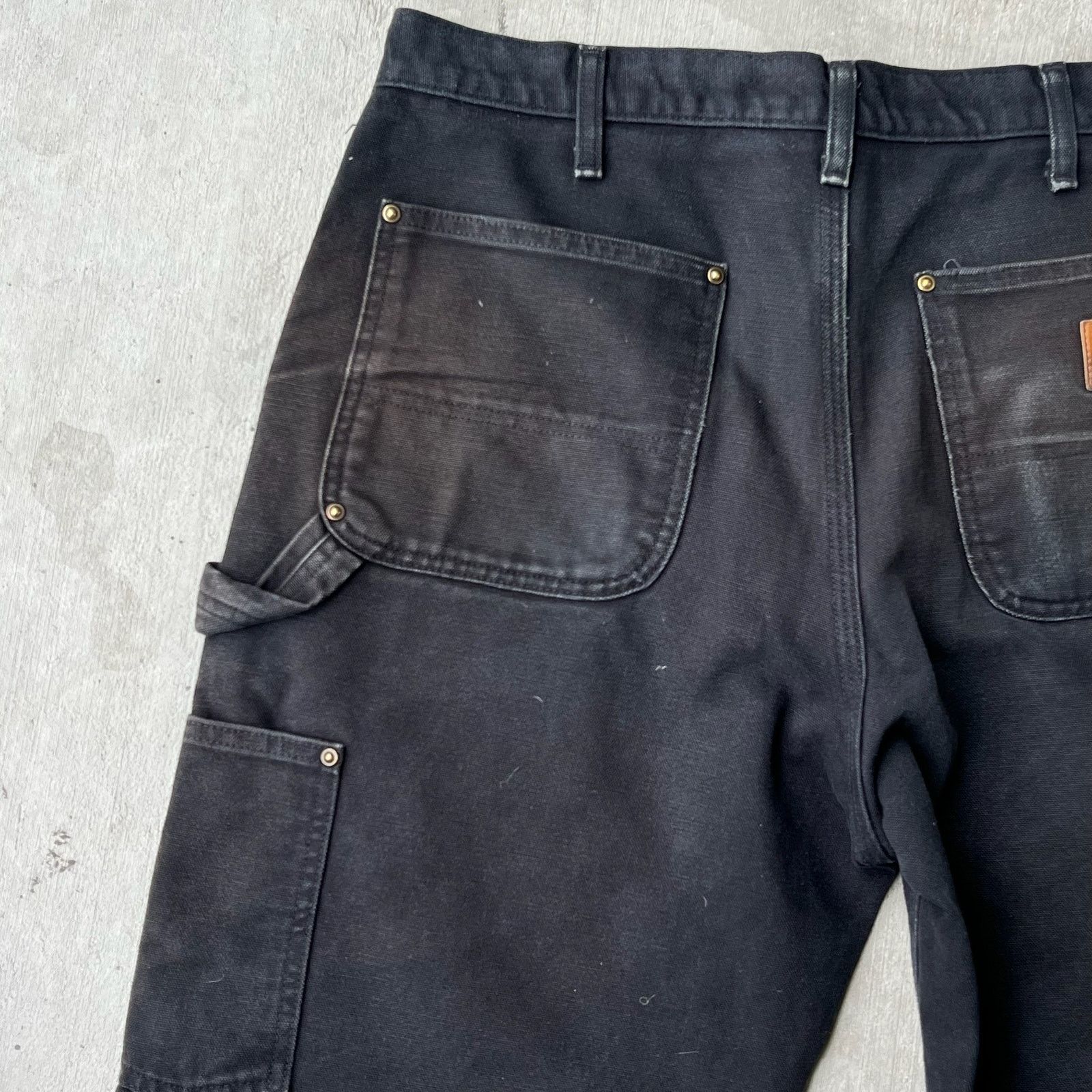Carhartt × Vintage Carhartt faded black double knee work wear carpenter pants Size US 33 - 6 Thumbnail