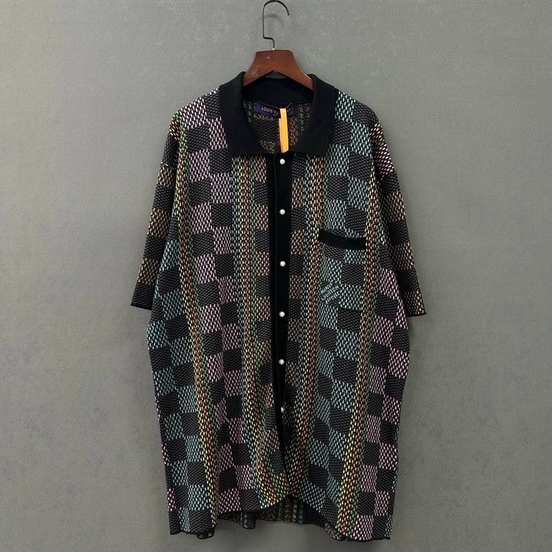 Louis Vuitton Louis Vuitton Colorful checkerboard knit shirt Size US XL / EU 56 / 4 - 1 Thumbnail