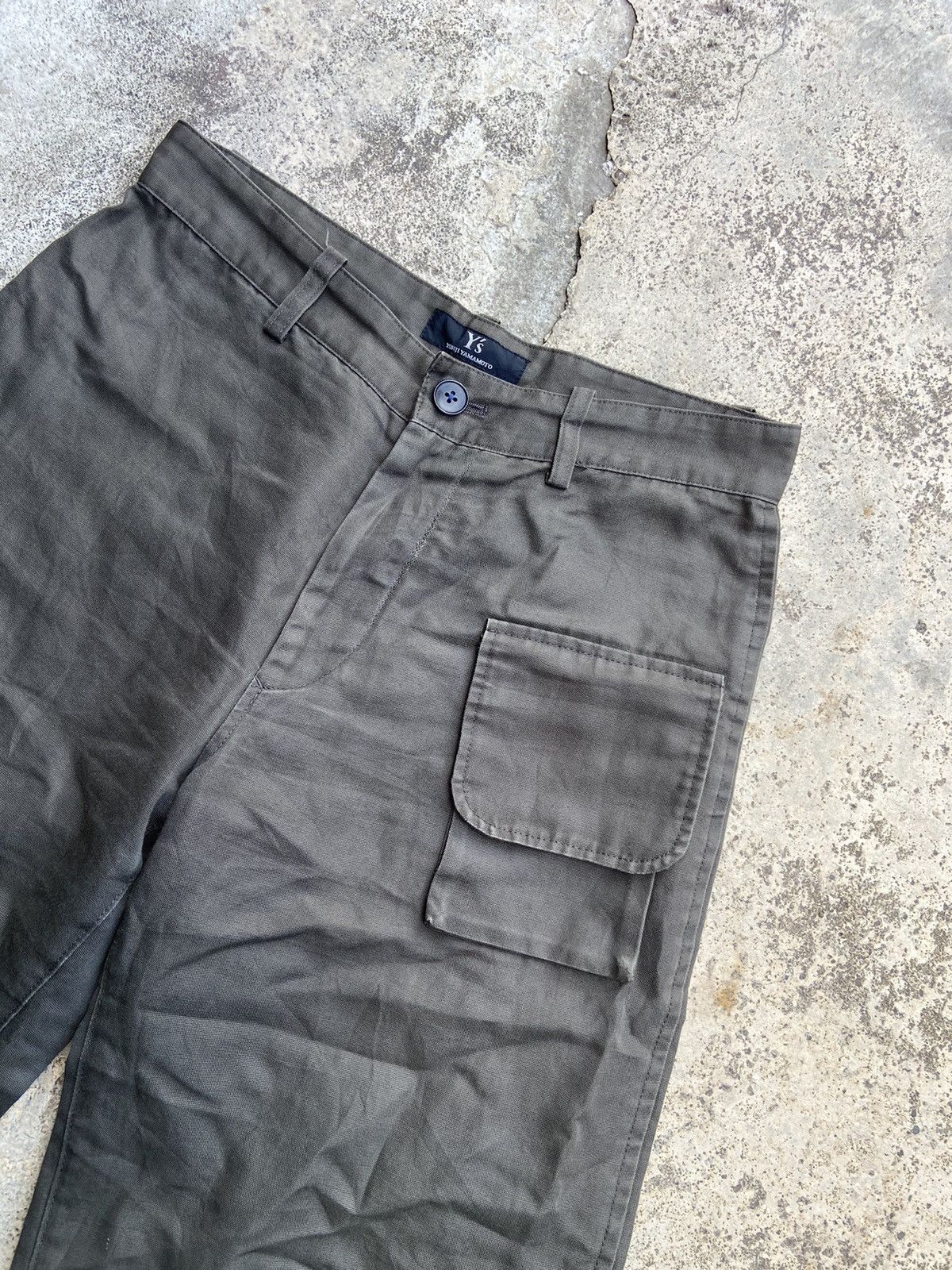 Yohji Yamamoto AW2003 Y's Ramie Blend Wide Cropped Trousers Cargo Pocket Size US 32 / EU 48 - 2 Thumbnail