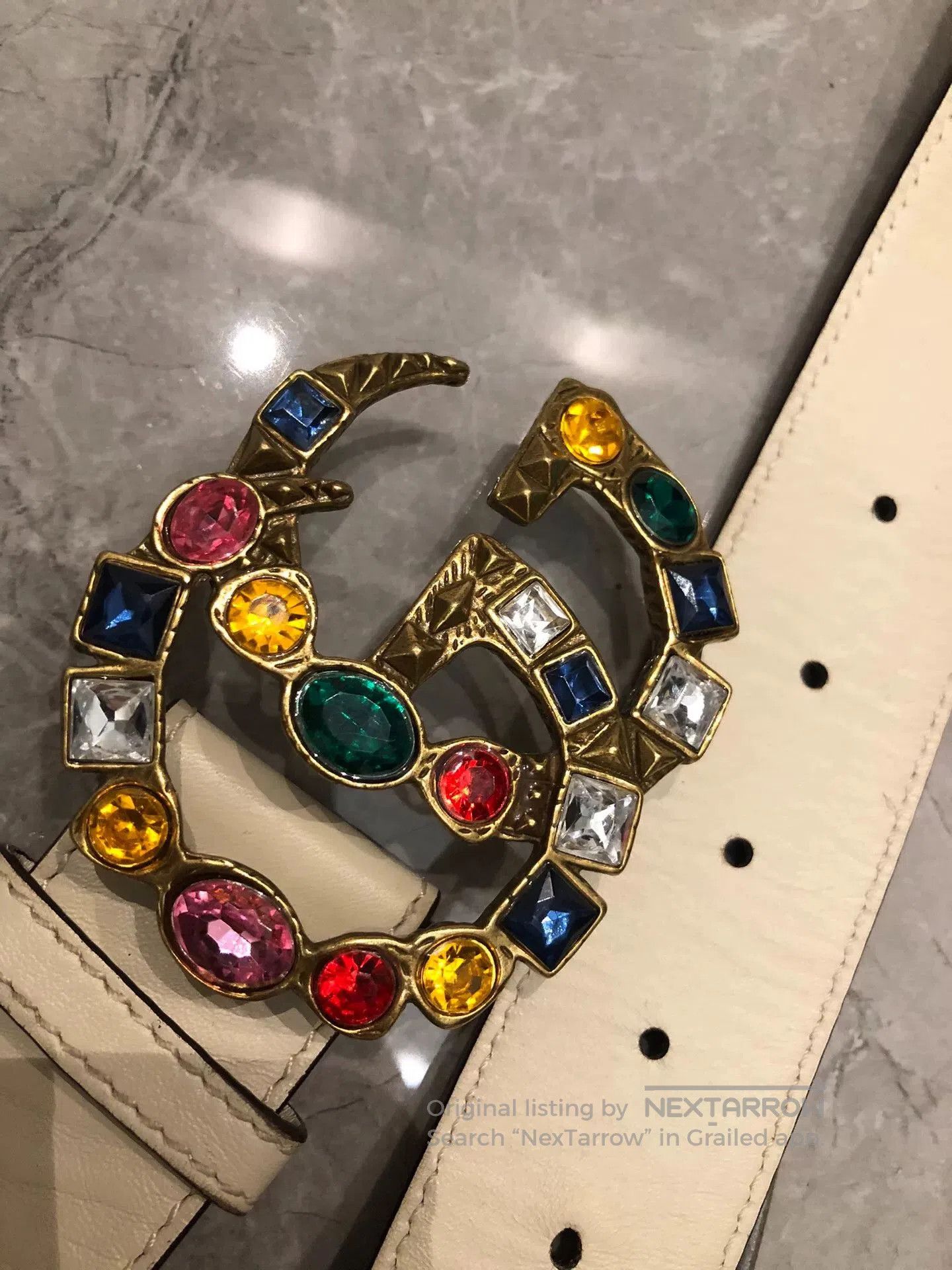 Gucci Gucci Crystal Gemstone Buckle Belt. Size ONE SIZE - 3 Thumbnail