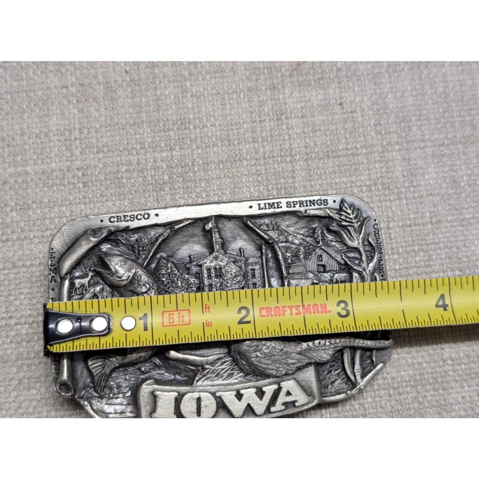 Vintage VINTAGE STATE OF IOWA belt buckle HEAVY DUTY solid pewter Western cowboy Size ONE SIZE - 5 Thumbnail