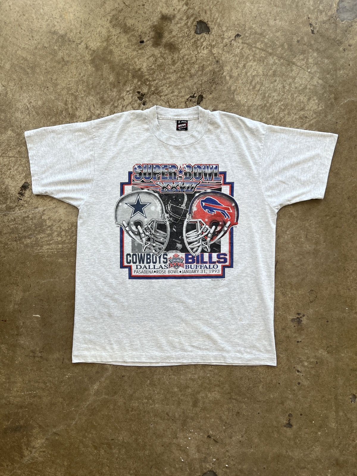 NFL Vintage 1993 Super Bowl Cowboys Bills Single Stitch Tee XL Size US XL / EU 56 / 4 - 2 Thumbnail