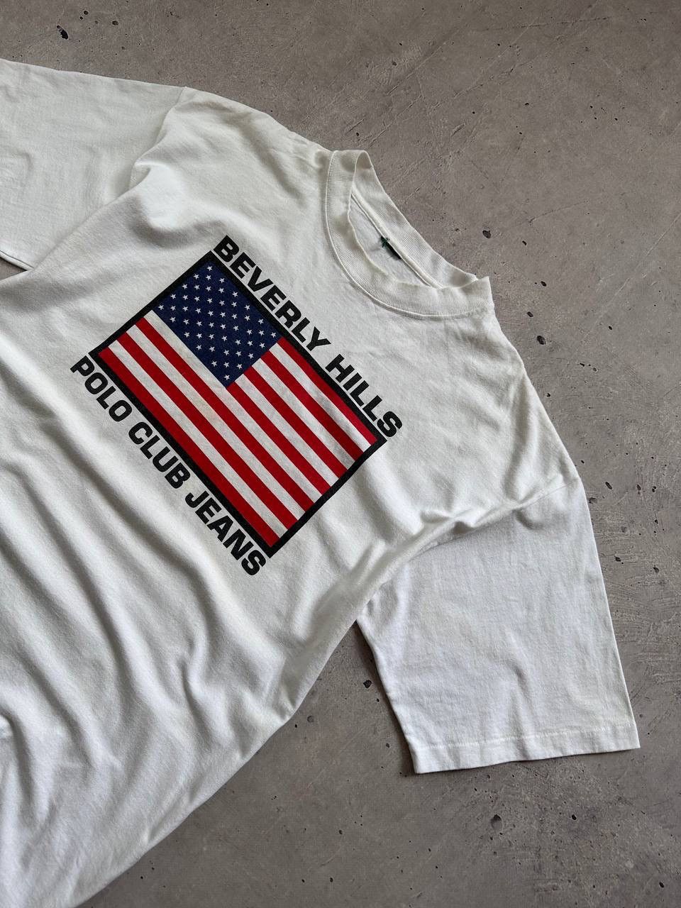 Polo Ralph Lauren × Vintage Ralph Lauren Polo Club Beverly Hills Vintage Tee USA Flag Size US XXL / EU 58 / 5 - 2 Thumbnail