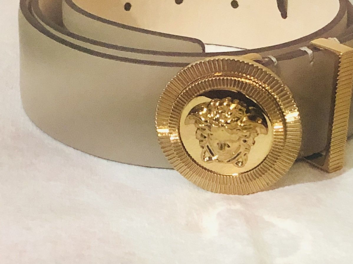 Versace Versace Medusa Leather Belt Biggie Beige 💎🏷️ Size 40 - 3 Thumbnail