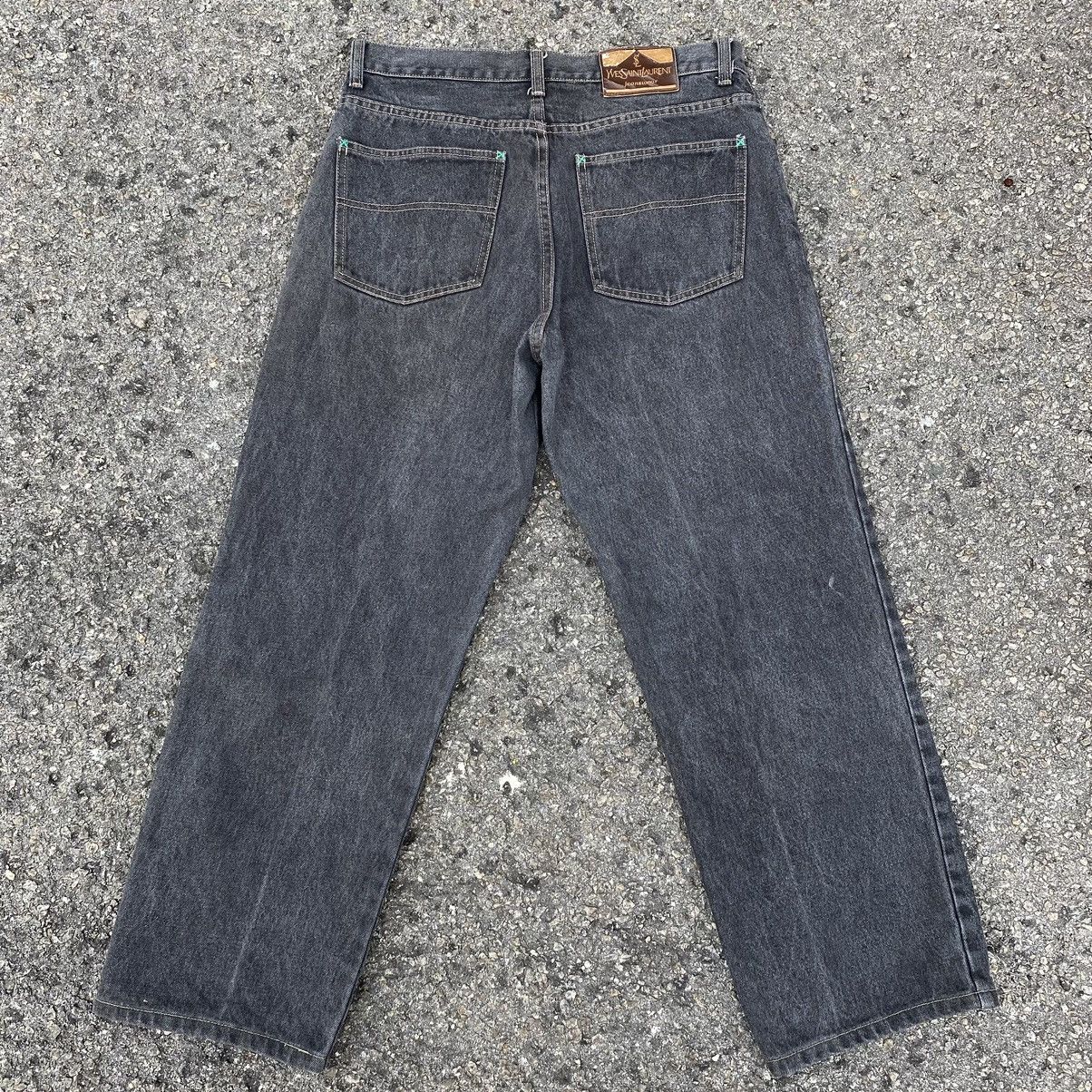 Yves Saint Laurent Yves Saint Laurent Pour Homme YSL Dark Grey Denim Pants Size US 32 / EU 48 - 2 Thumbnail
