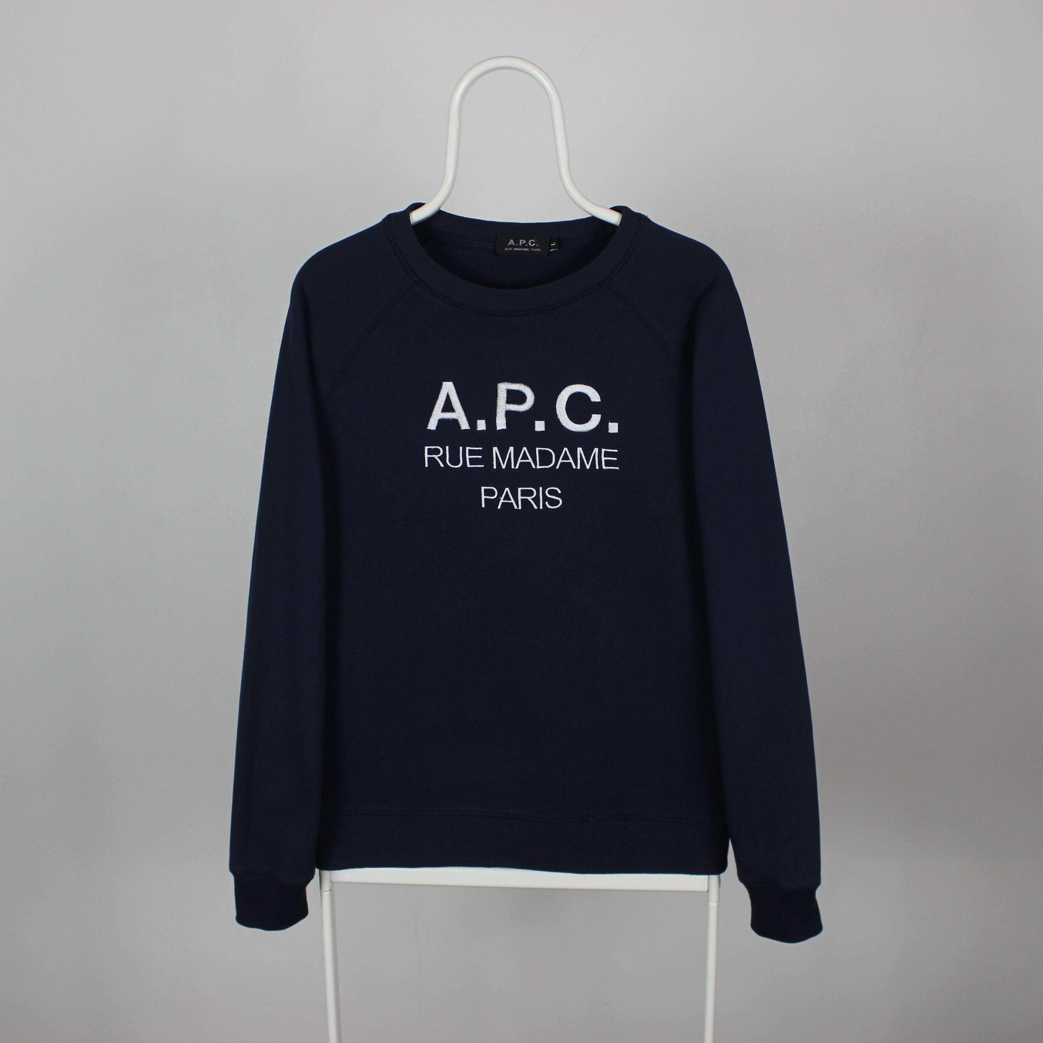 A.P.C. A.P.C Sweatshirt men cotton centr logo M L navy blue Size US L / EU 52-54 / 3 - 5 Thumbnail