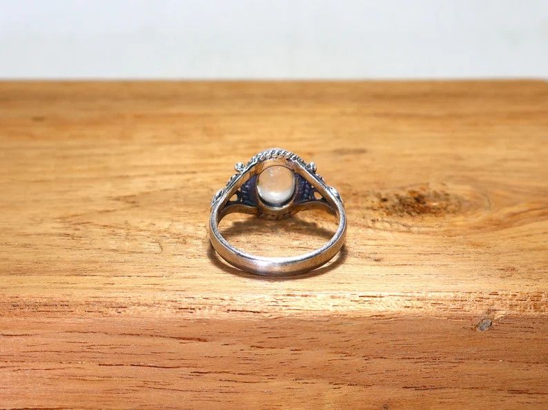 Handmade Clear Quartz Ring, 925 Sterling Silver Handmade Boho Jewelry Size ONE SIZE - 7 Thumbnail