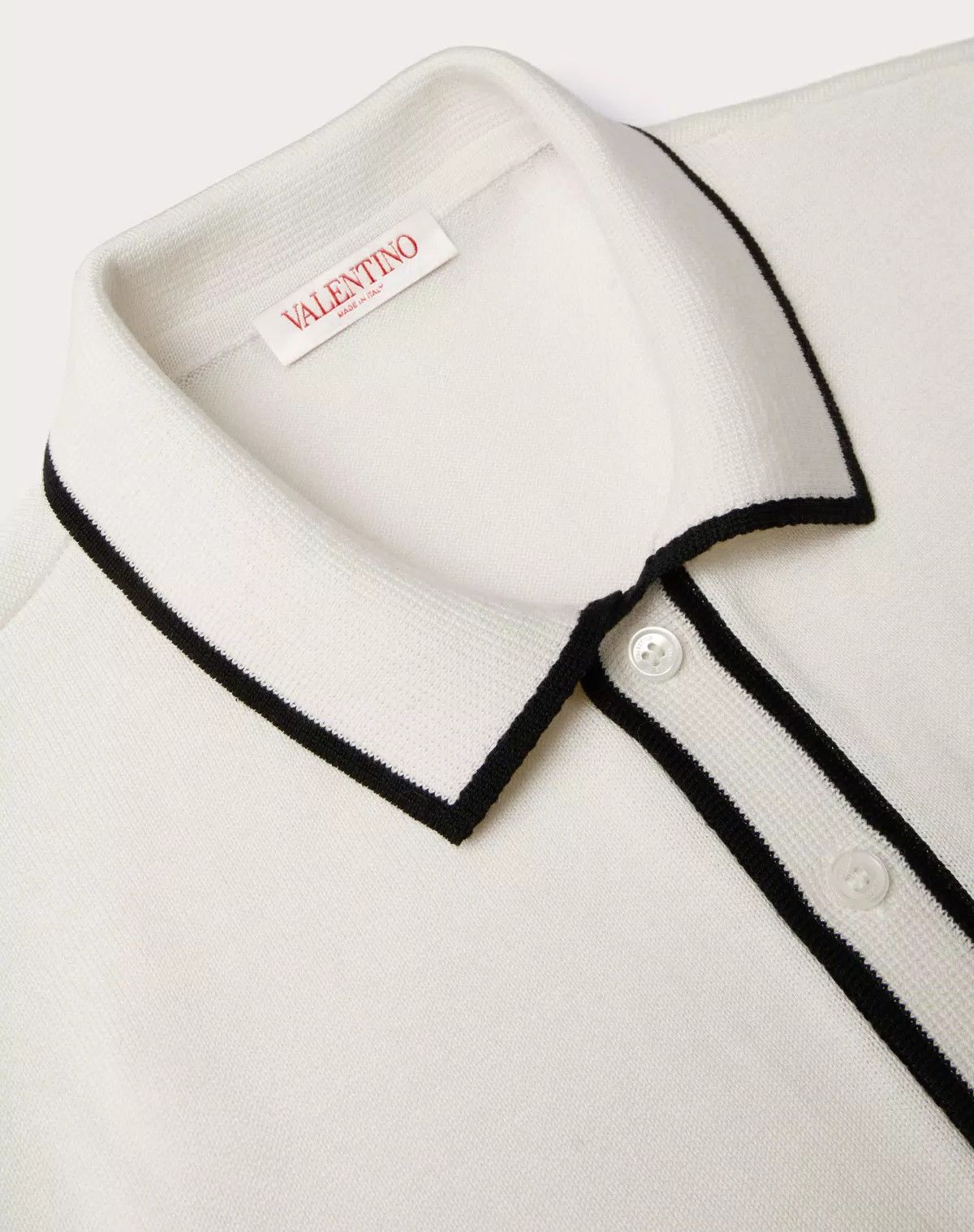 Valentino oc11z0725 Cotton Polo Shirt With Signature in White Size US M / EU 48-50 / 2 - 5 Thumbnail