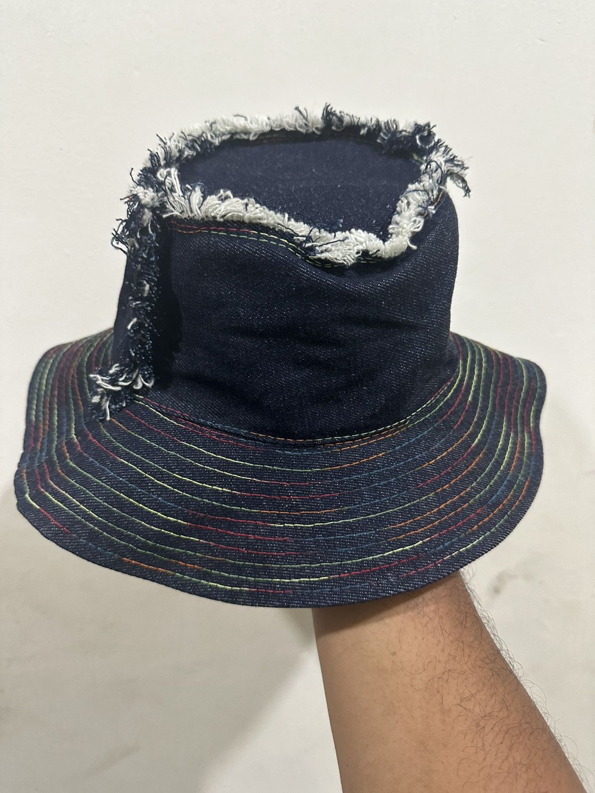 Japanese Brand Distress Denim Like Kapital Hat Size ONE SIZE - 4 Thumbnail