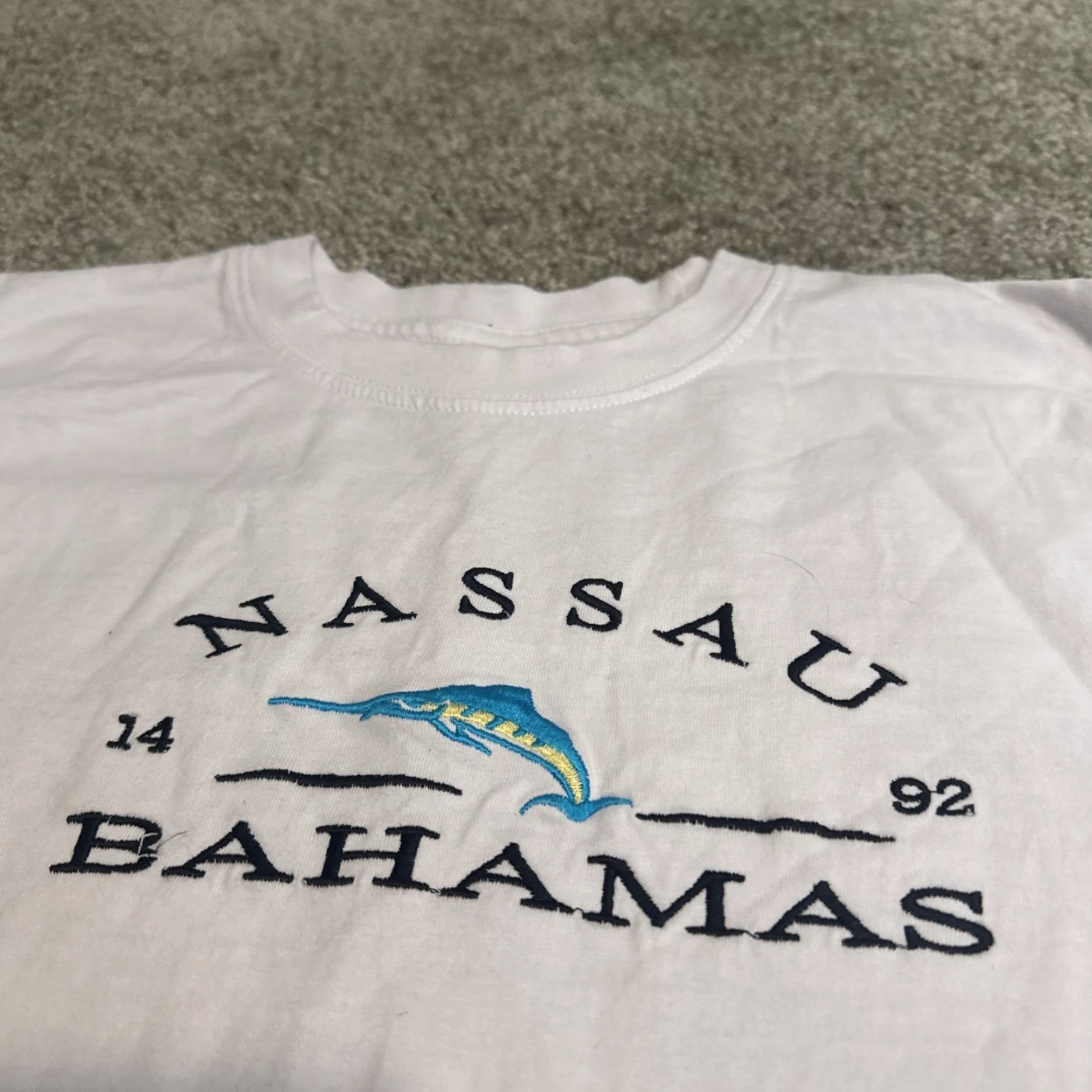 Vintage VINTAGE Nassau 90s T-Shirt Small White Embroidered Tourist Vacation Men Mens S Size US S / EU 44-46 / 1 - 3 Thumbnail
