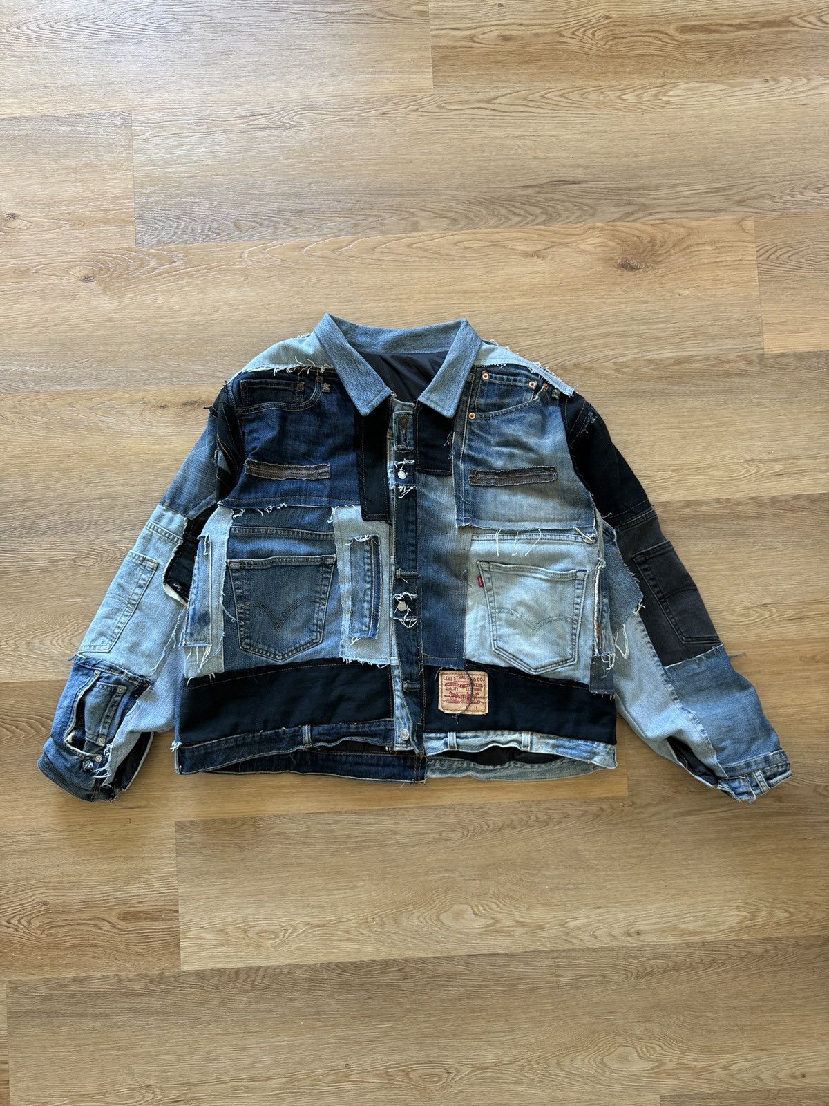 Levi's Vintage Clothing Levi Denim Patchwork Jacket Size US XL / EU 56 / 4 - 1 Thumbnail