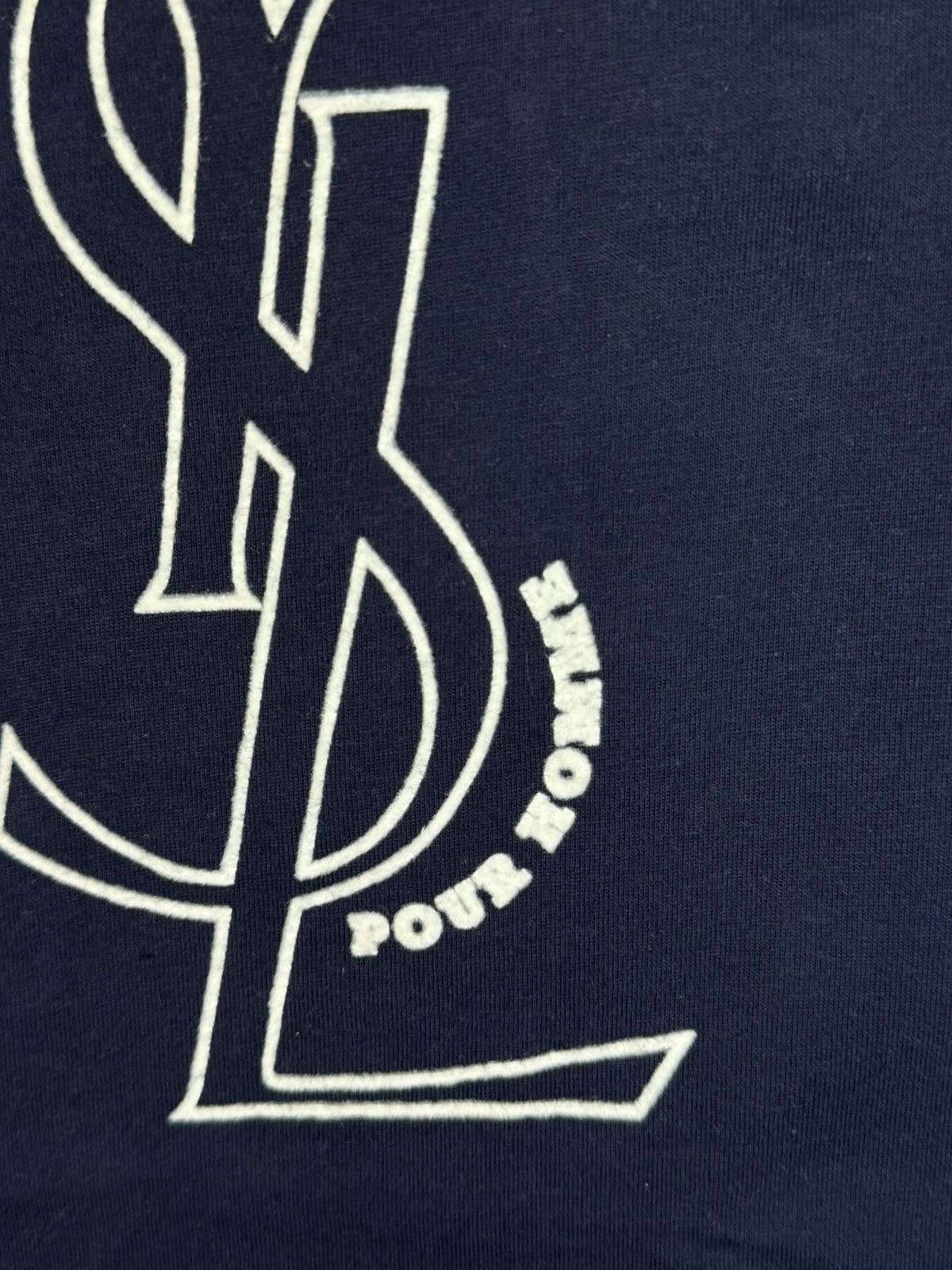 Yves Saint Laurent Blue YSL T-shirt Big Logo YSL Shirt Size US M / EU 48-50 / 2 - 7 Thumbnail