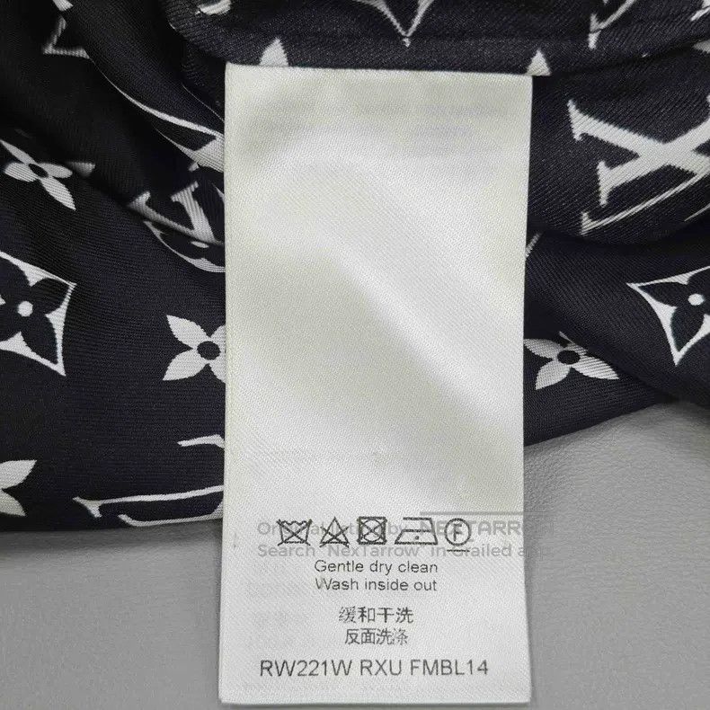Louis Vuitton Louis Vuitton Black full logo mulberry silk shirt Size XS / US 0-2 / IT 36-38 - 6 Thumbnail