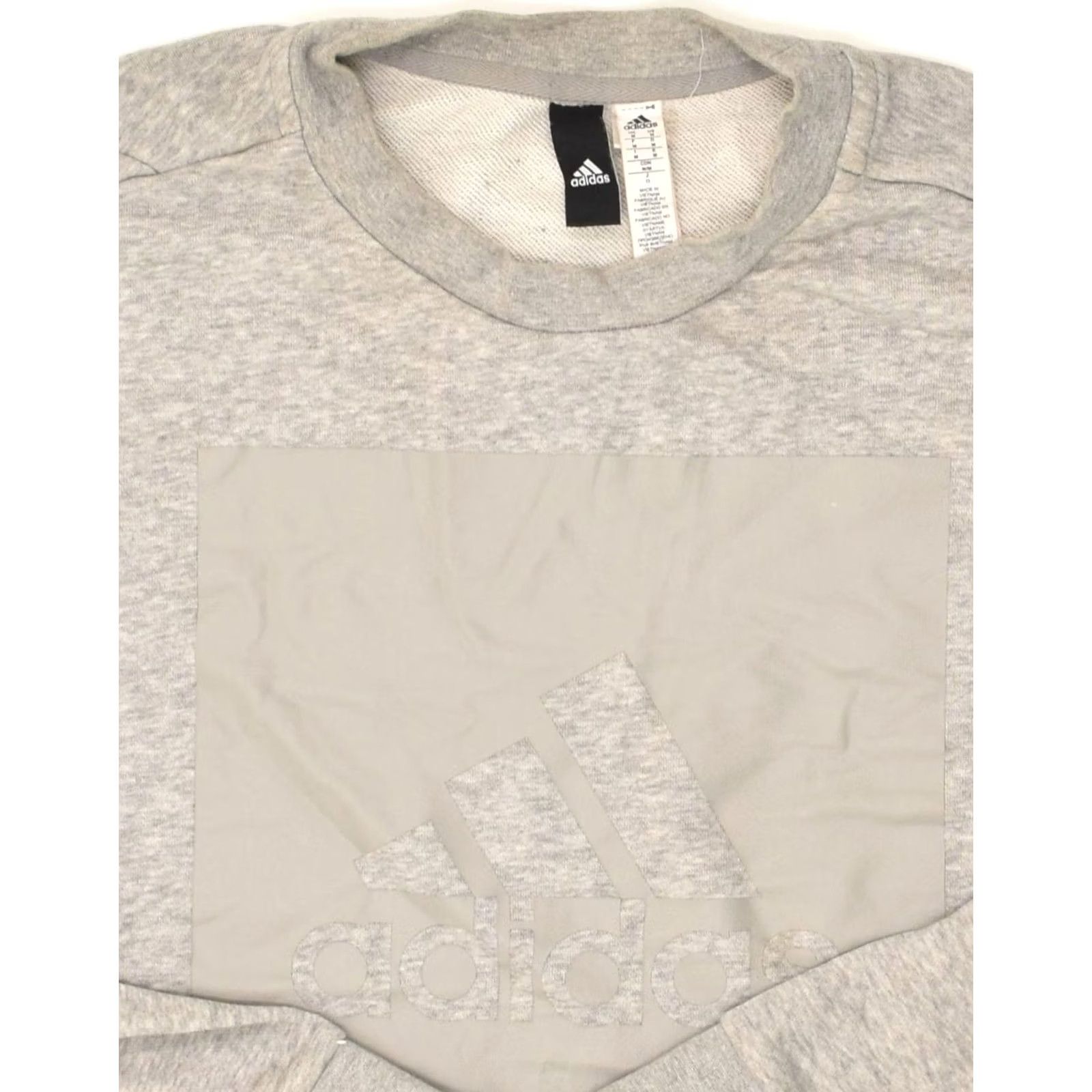 Adidas ADIDAS Mens Sweatshirt Jumper Medium Grey Graphic Loose Fit Cotton Size US M / EU 48-50 / 2 - 4 Thumbnail