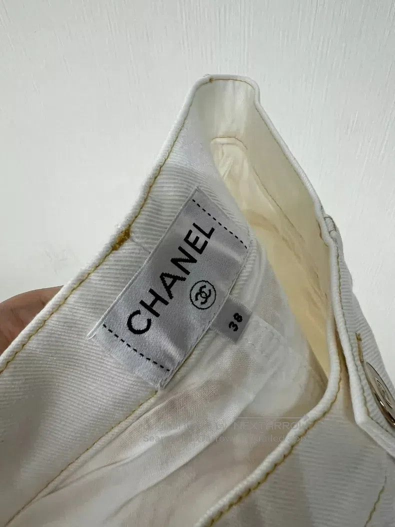 Chanel Chanel White super versatile double C coco denim shorts Size 25" / US 0 / IT 36 - 6 Thumbnail