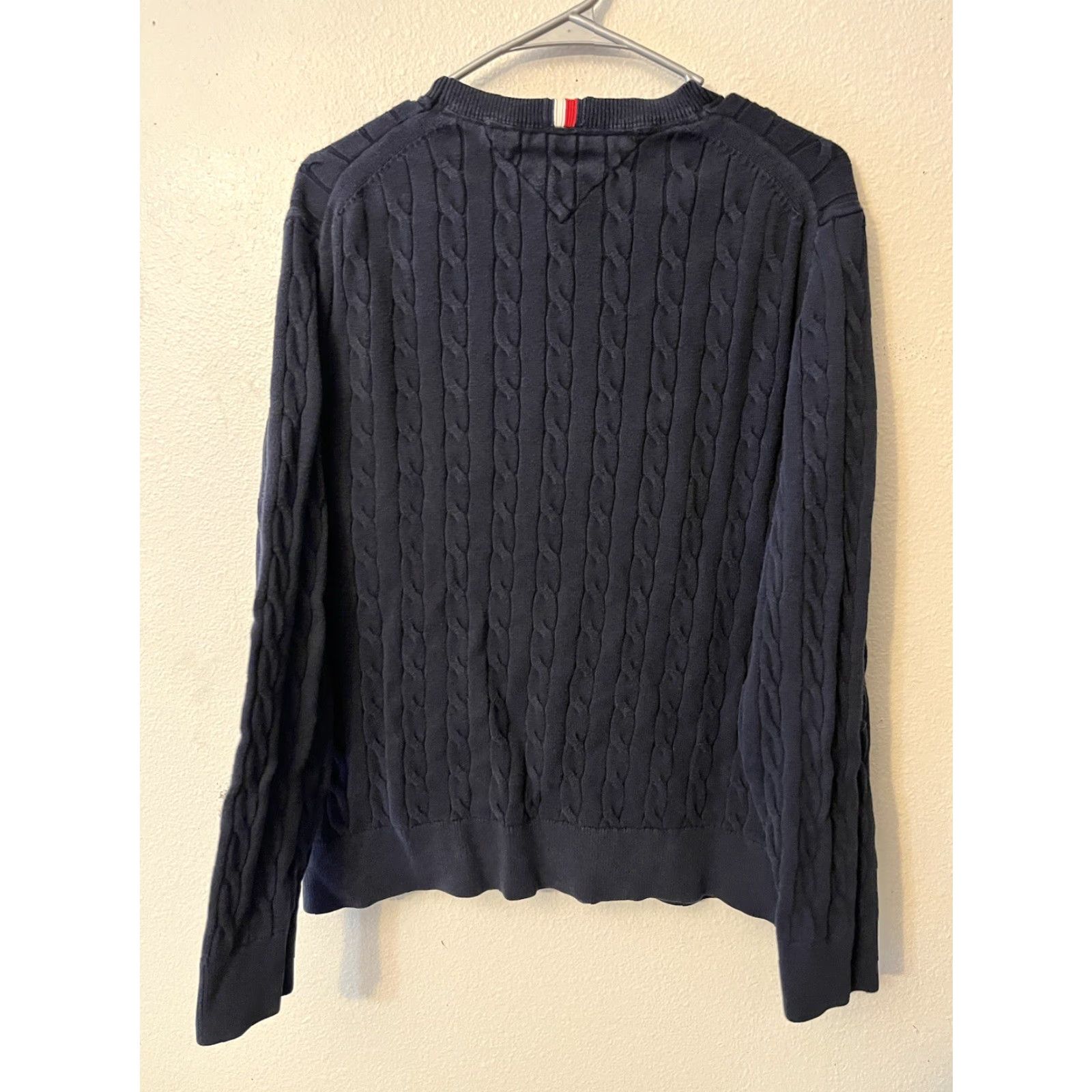 Tommy Hilfiger Tommy Hilfiger Navy Blue Men Crew Neck Cable Knit Sweater Large Size US L / EU 52-54 / 3 - 2 Thumbnail