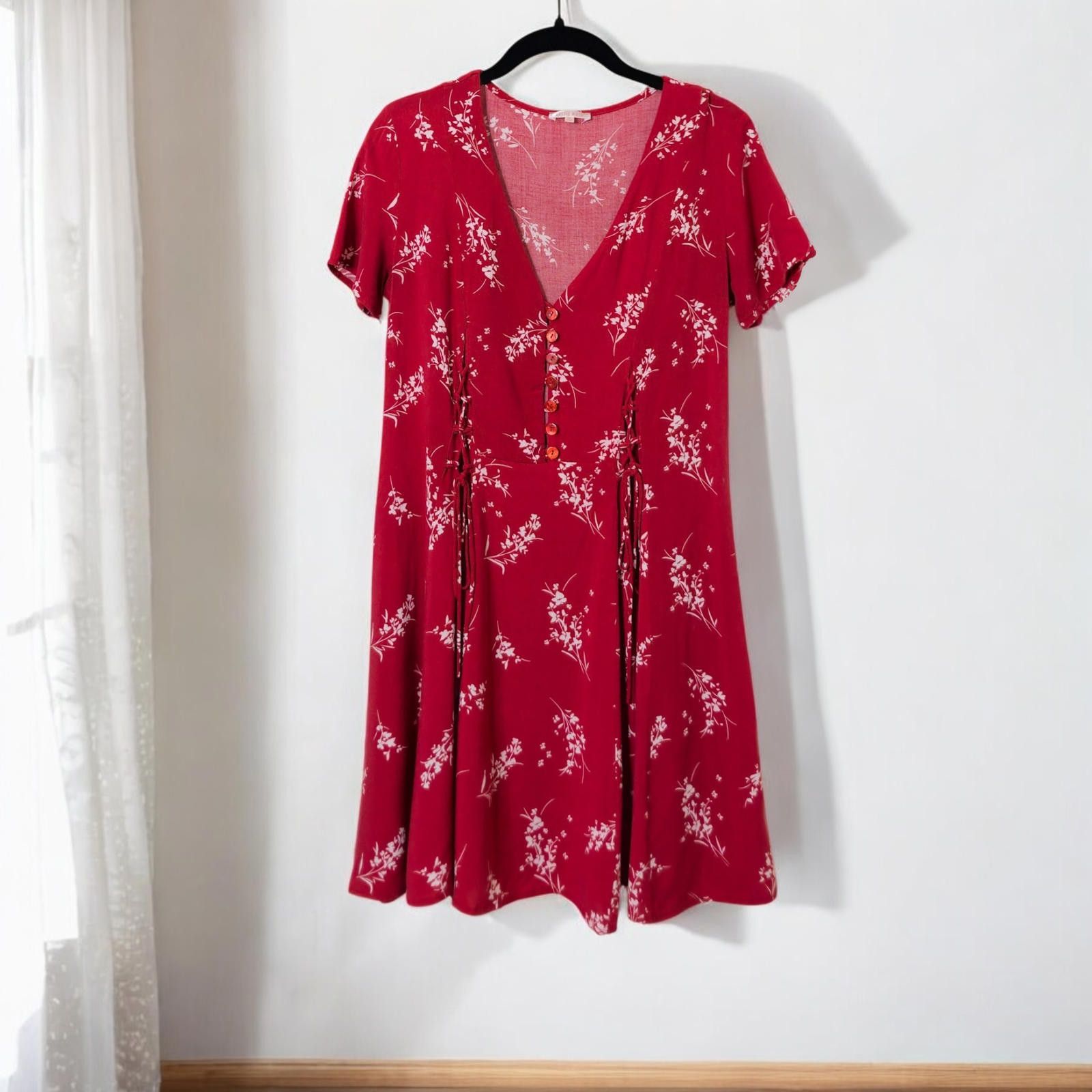 Designer Lottie Moss Floral Print Dress – Red XS Size XS / US 0-2 / IT 36-38 - 1 Thumbnail